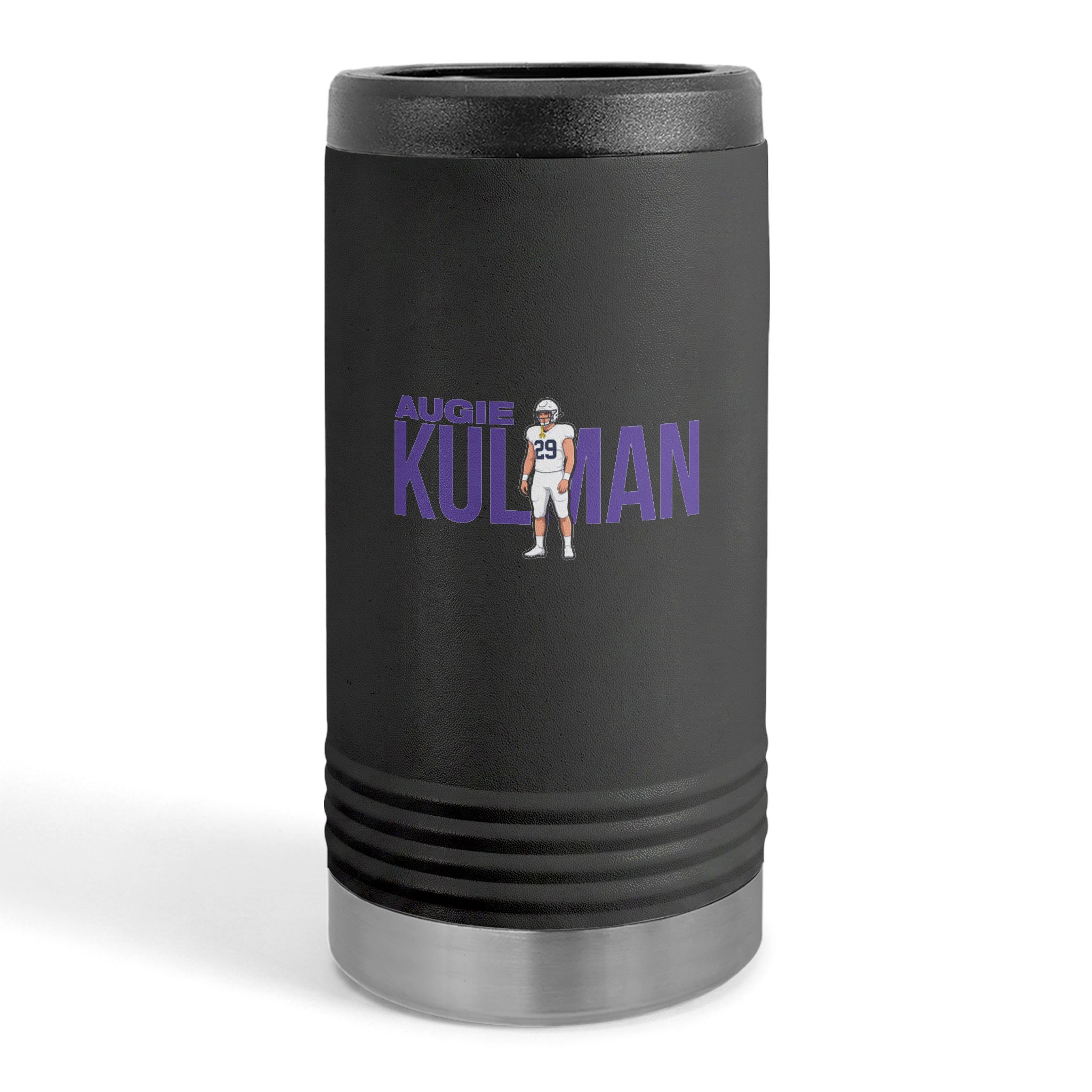 Slim Stainless Can Cooler — character_player_name in Black