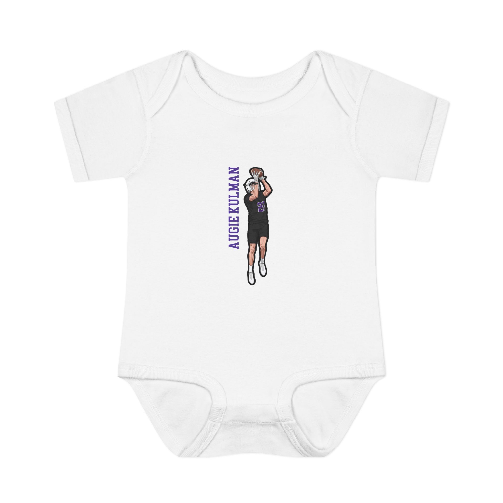 Baby Onesie — character_name_vertical in White