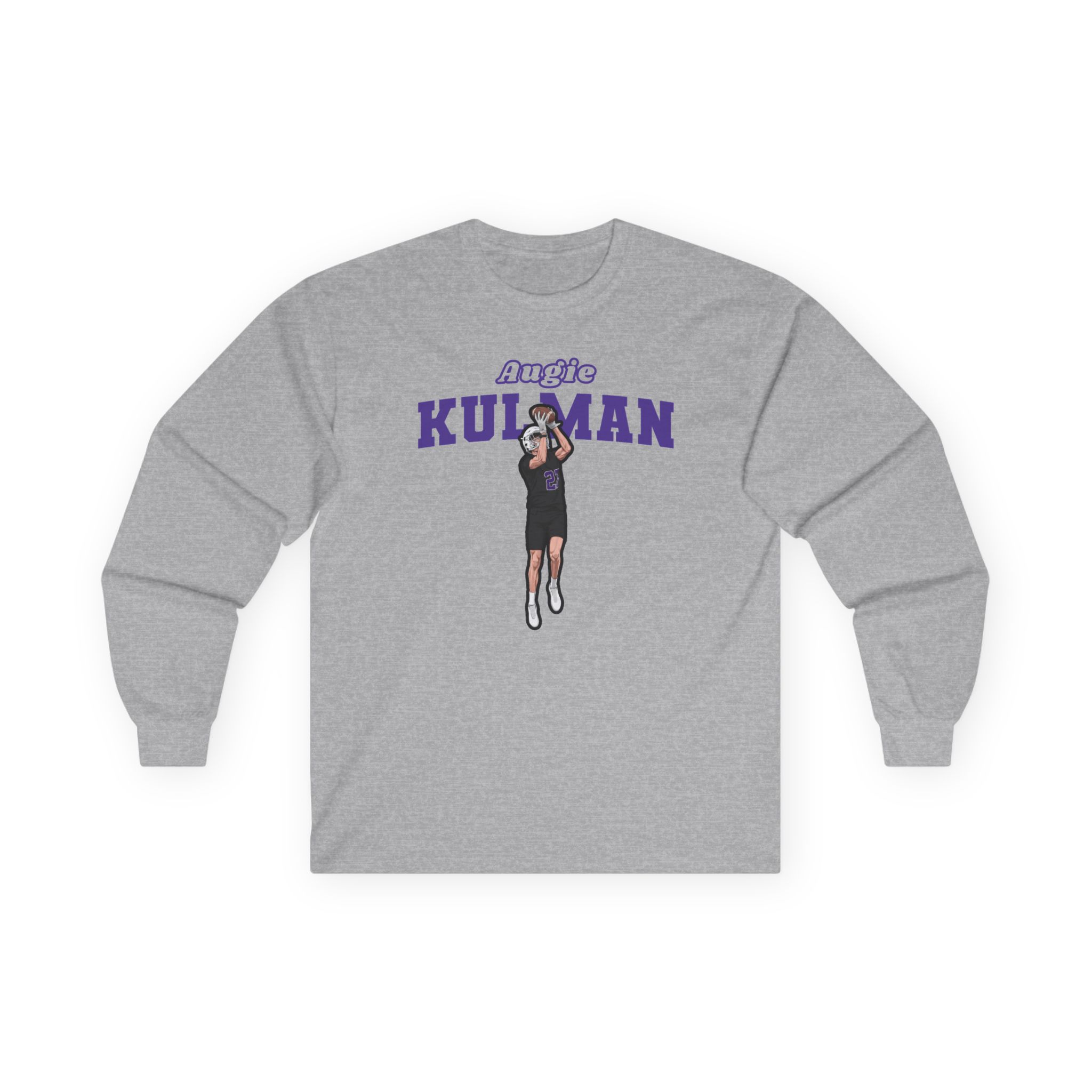 Long Sleeve Tee — character_name_arch in Grey