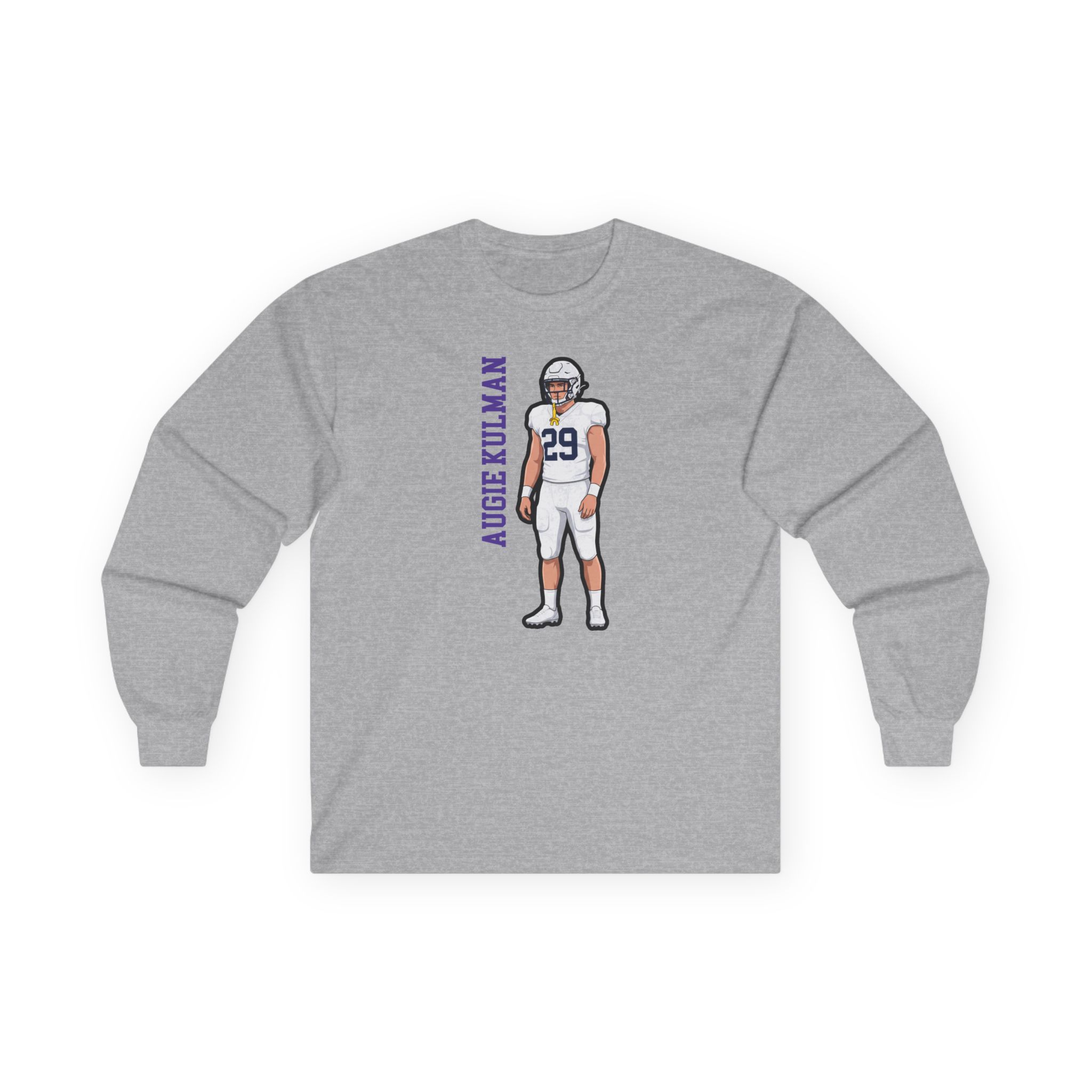 Long Sleeve Tee — character_name_vertical in Grey