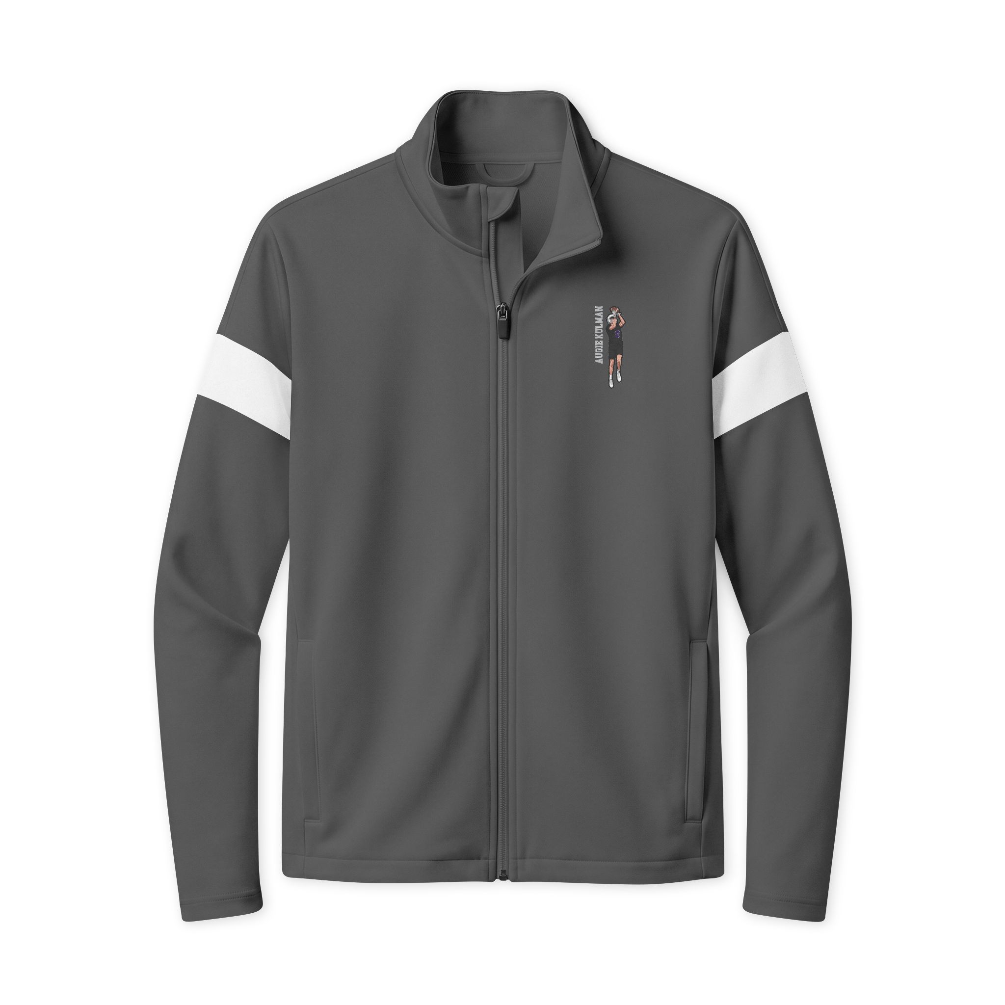 Travel Full-Zip Jacket — character_name_vertical in Iron Grey/ White