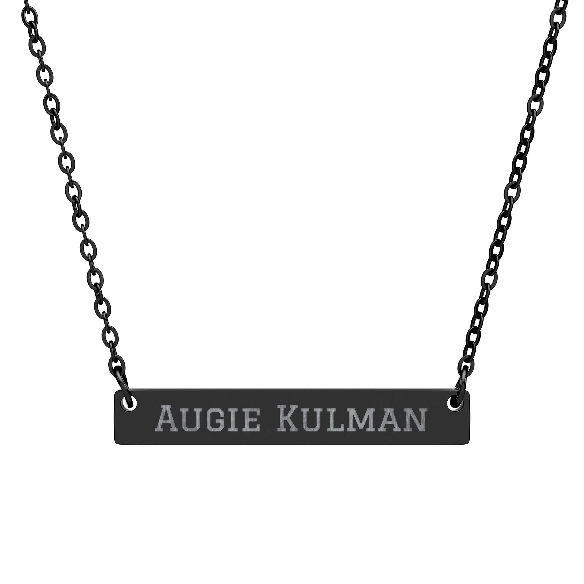 Engraved Bar Necklace — Classic in Black