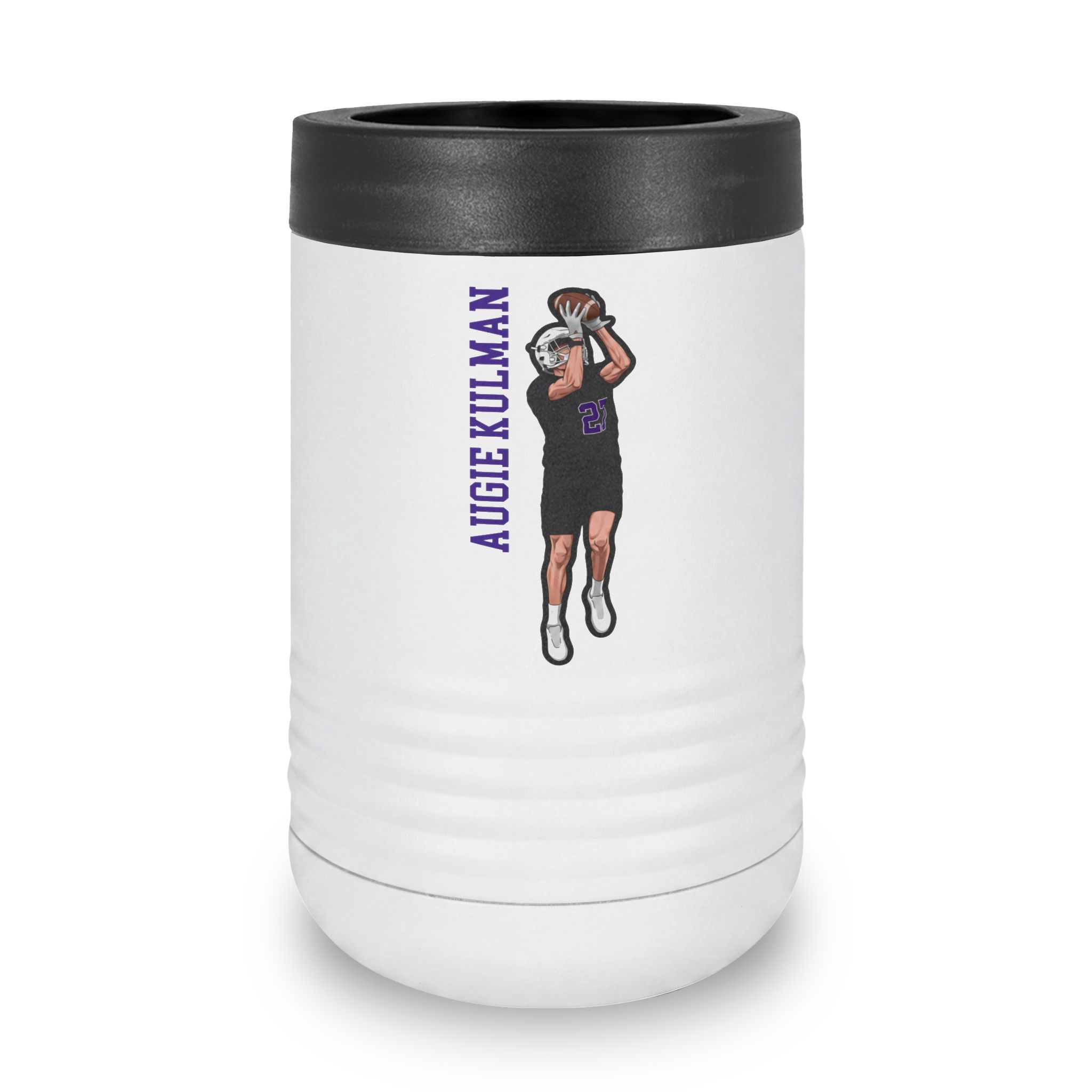 Stainless Can Cooler — character_name_vertical in White