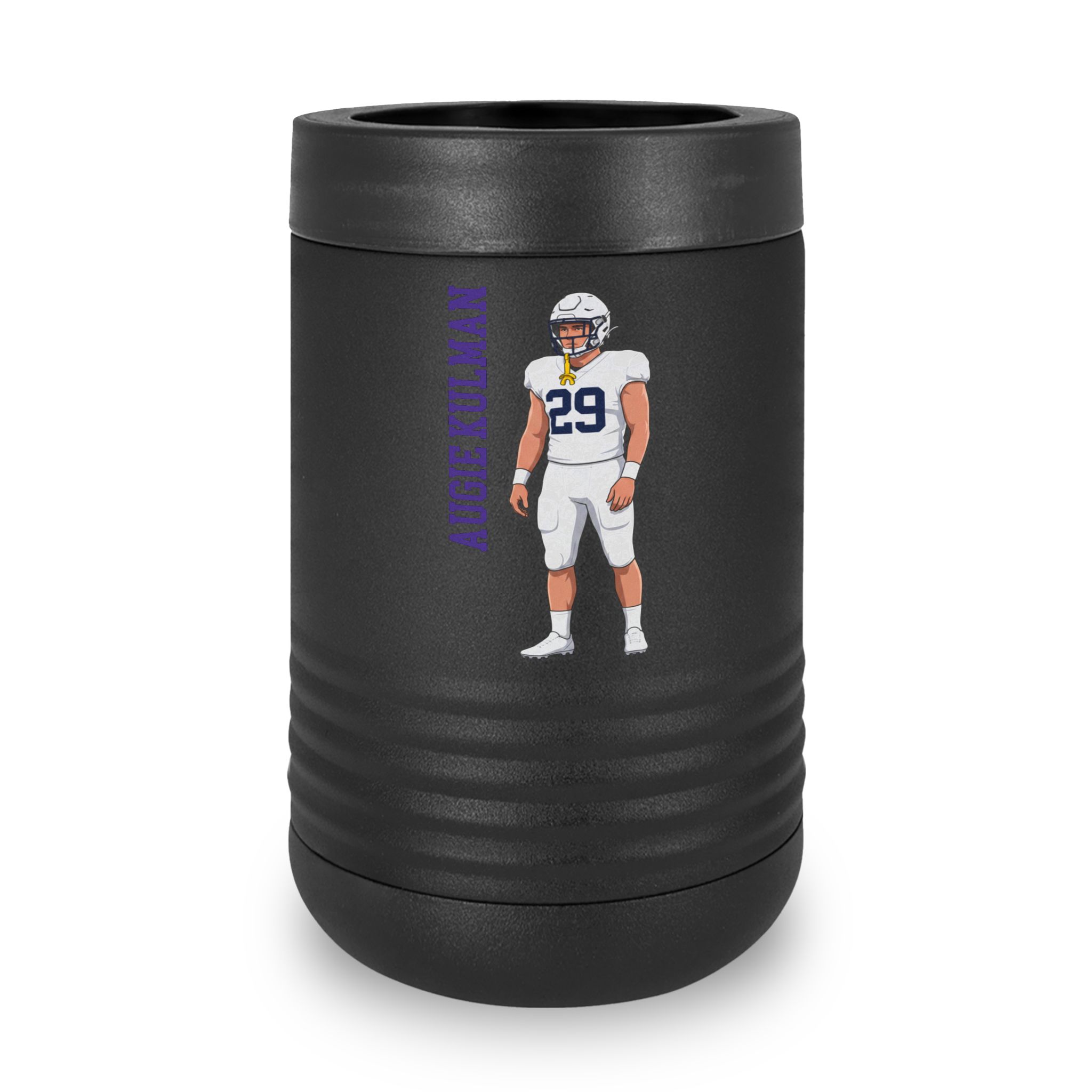 Stainless Can Cooler — character_name_vertical in Black