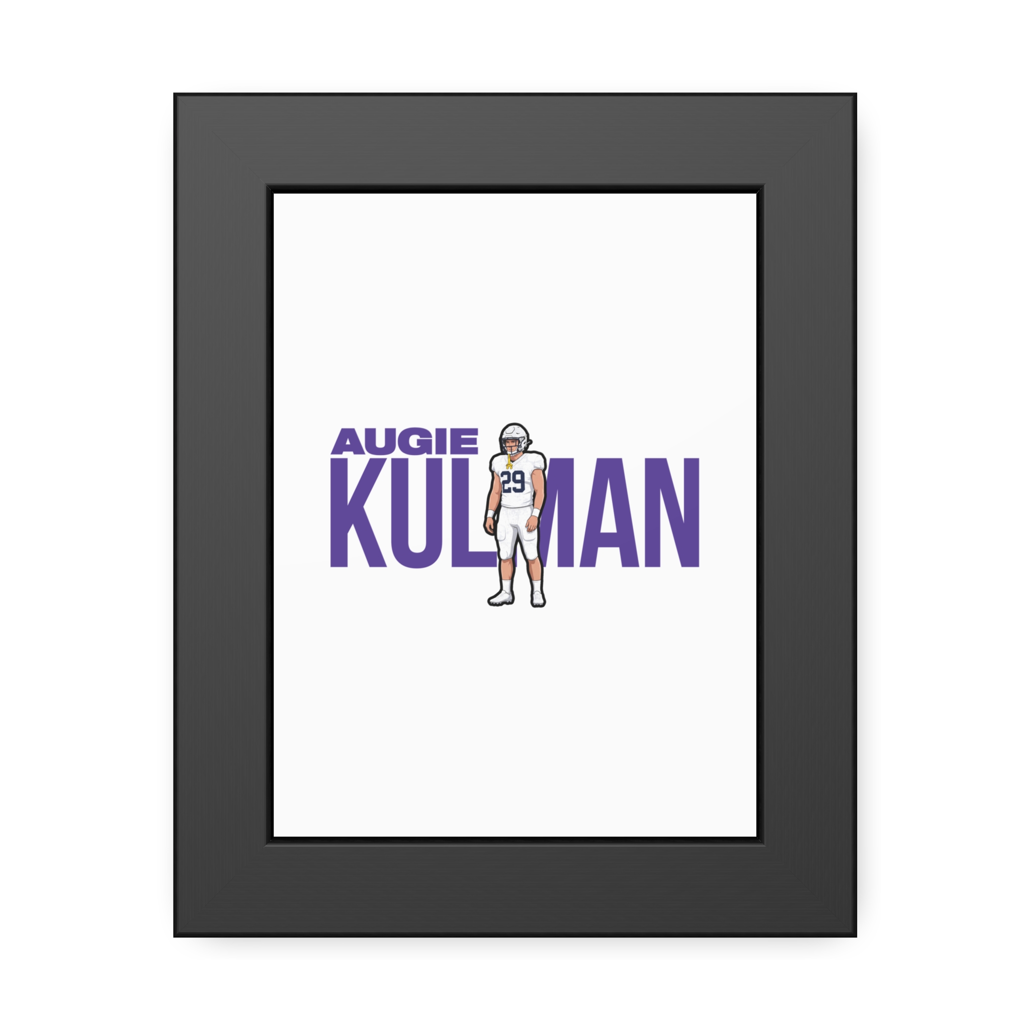 Framed Poster — character_player_name in Black