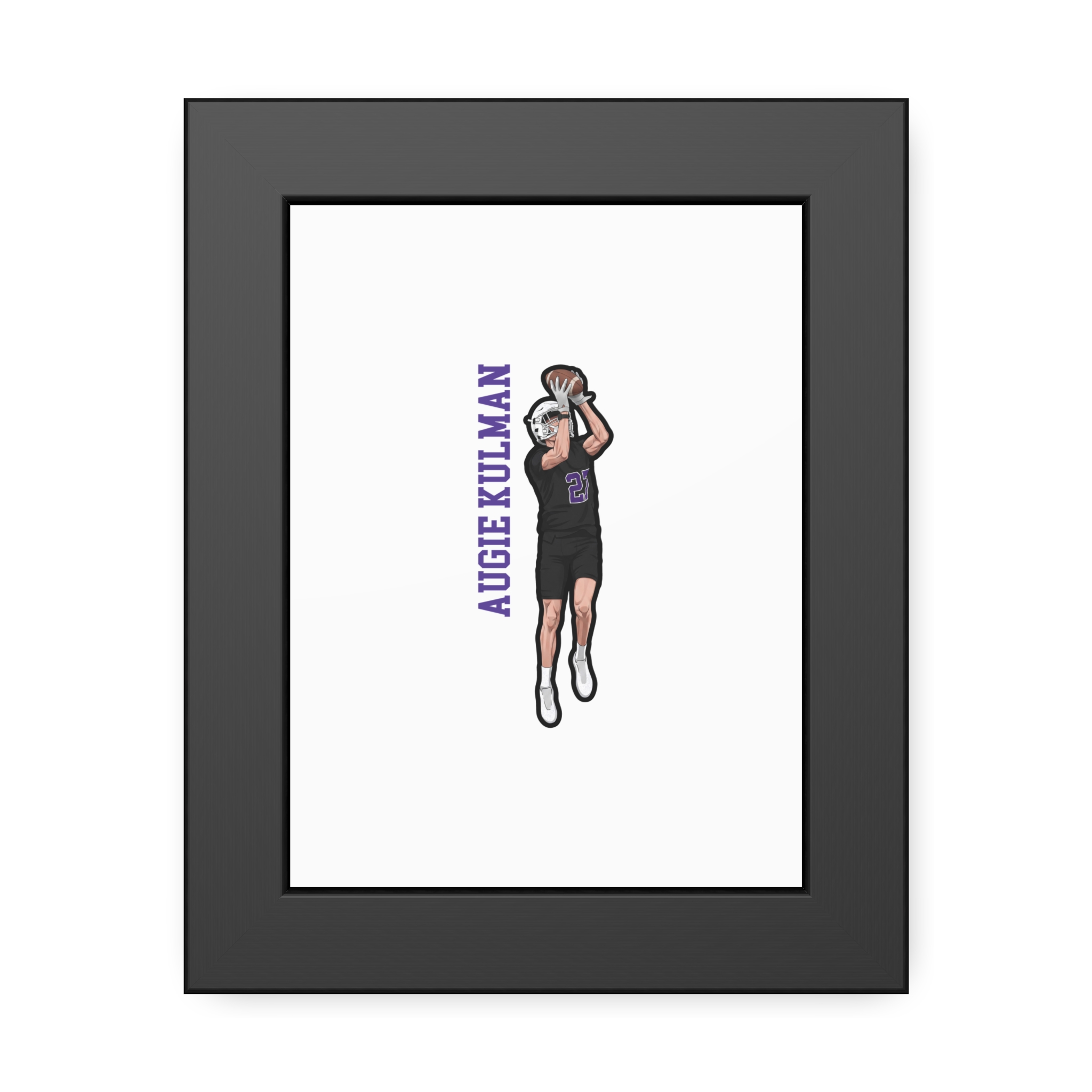 Framed Poster — character_name_vertical in Black