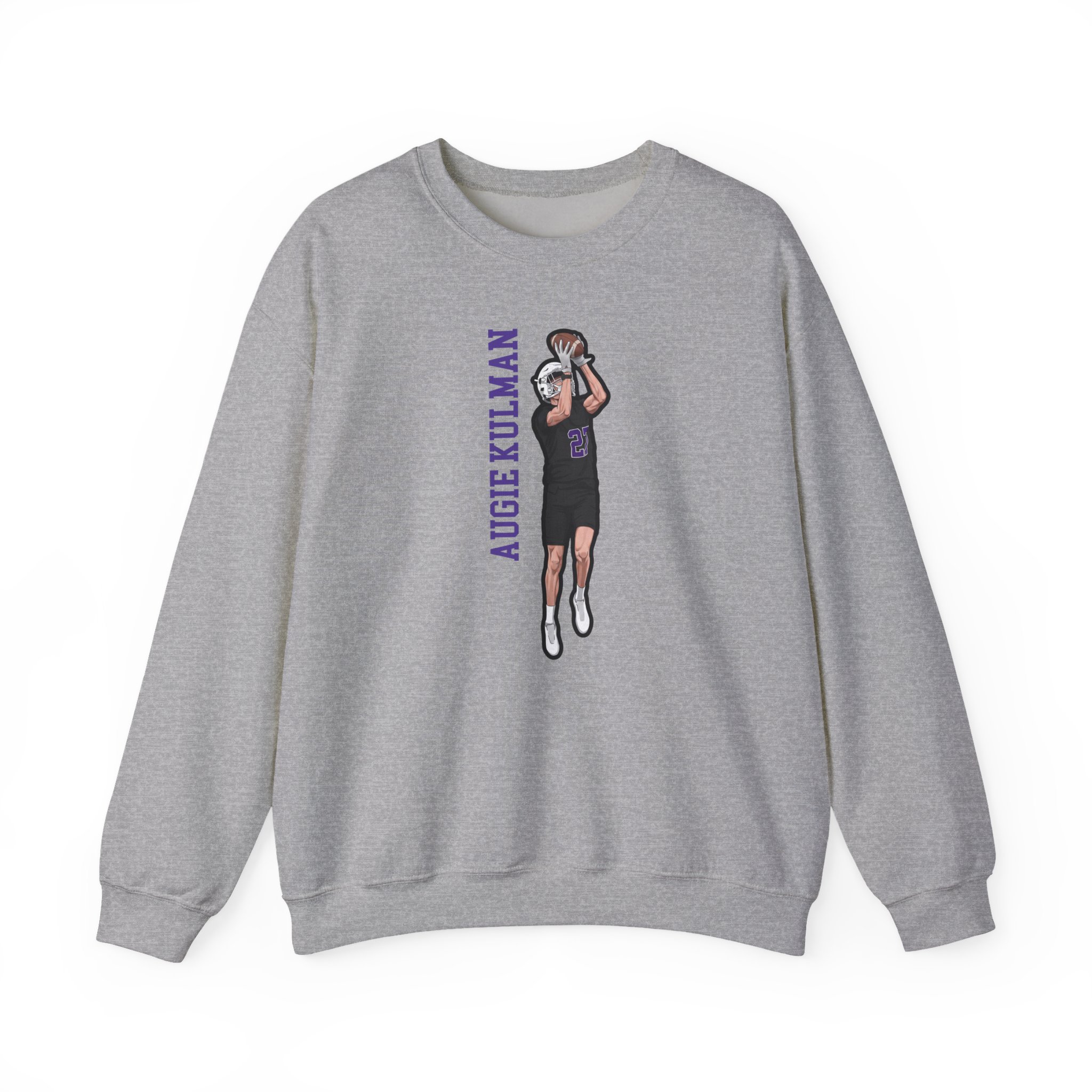 Crewneck Sweatshirt — character_name_vertical in Grey