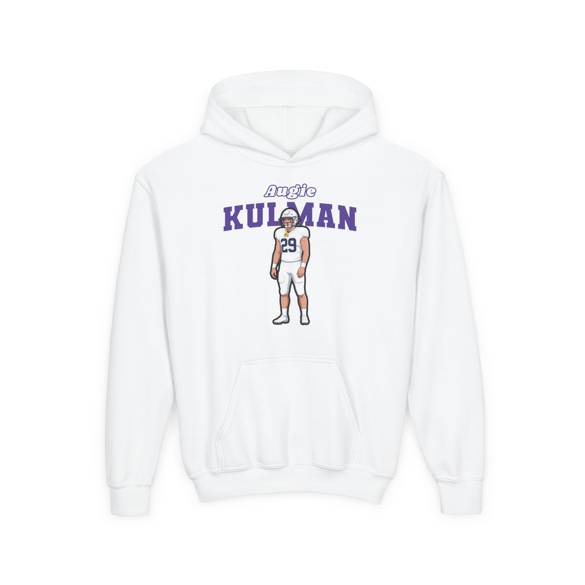 Youth Hoodie — character_name_arch in White
