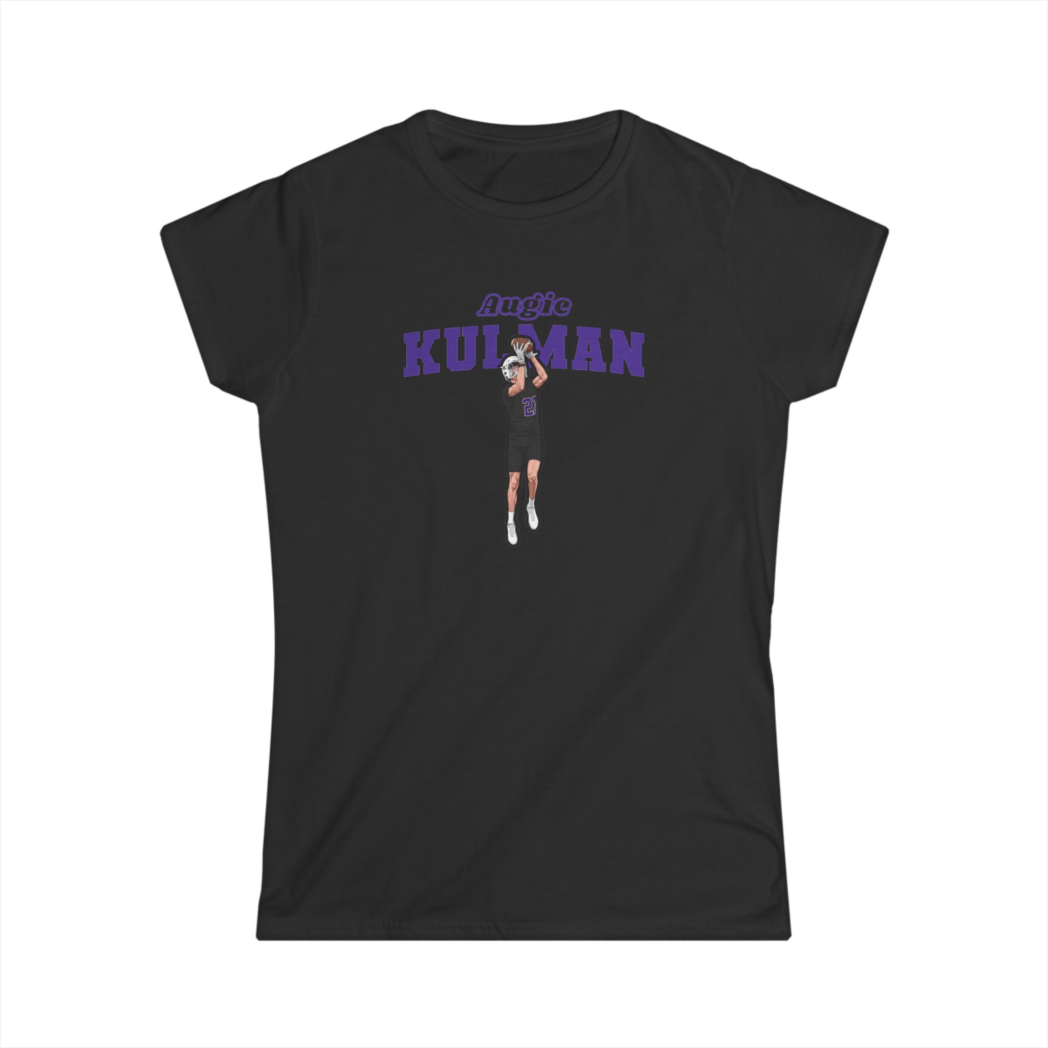Women's Softstyle Tee — character_name_arch in Black