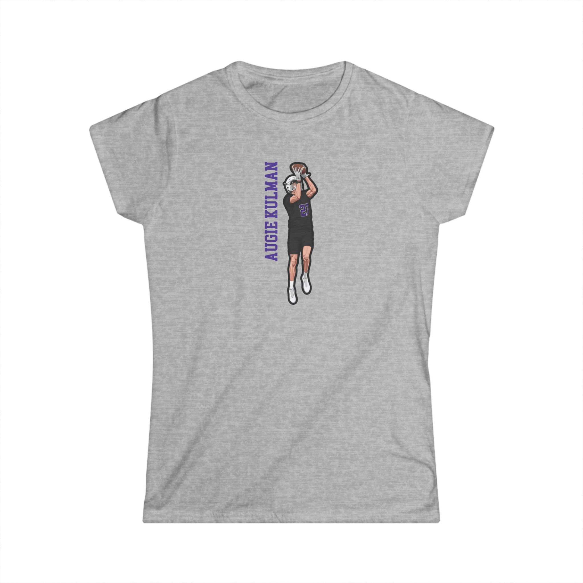 Women's Softstyle Tee — character_name_vertical in Grey