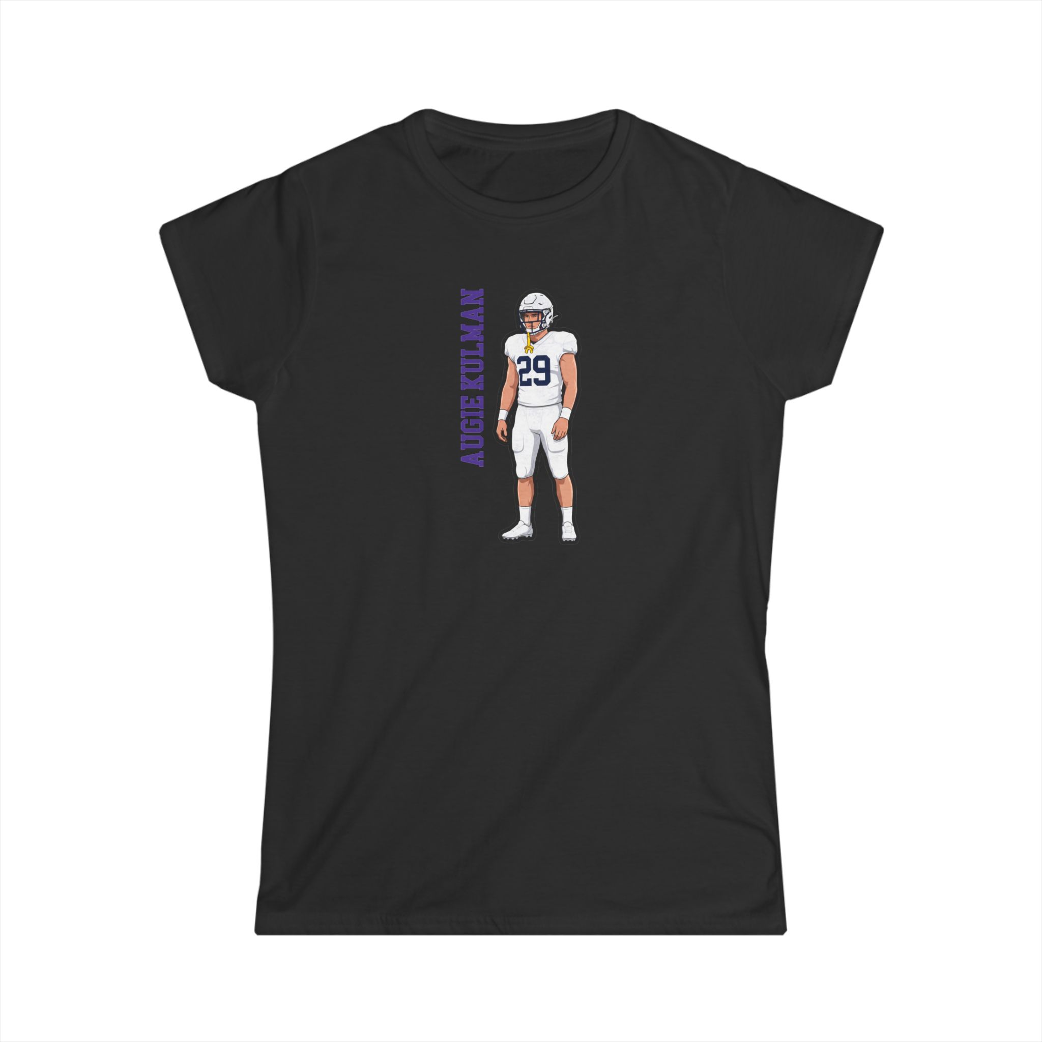 Women's Softstyle Tee — character_name_vertical in Black