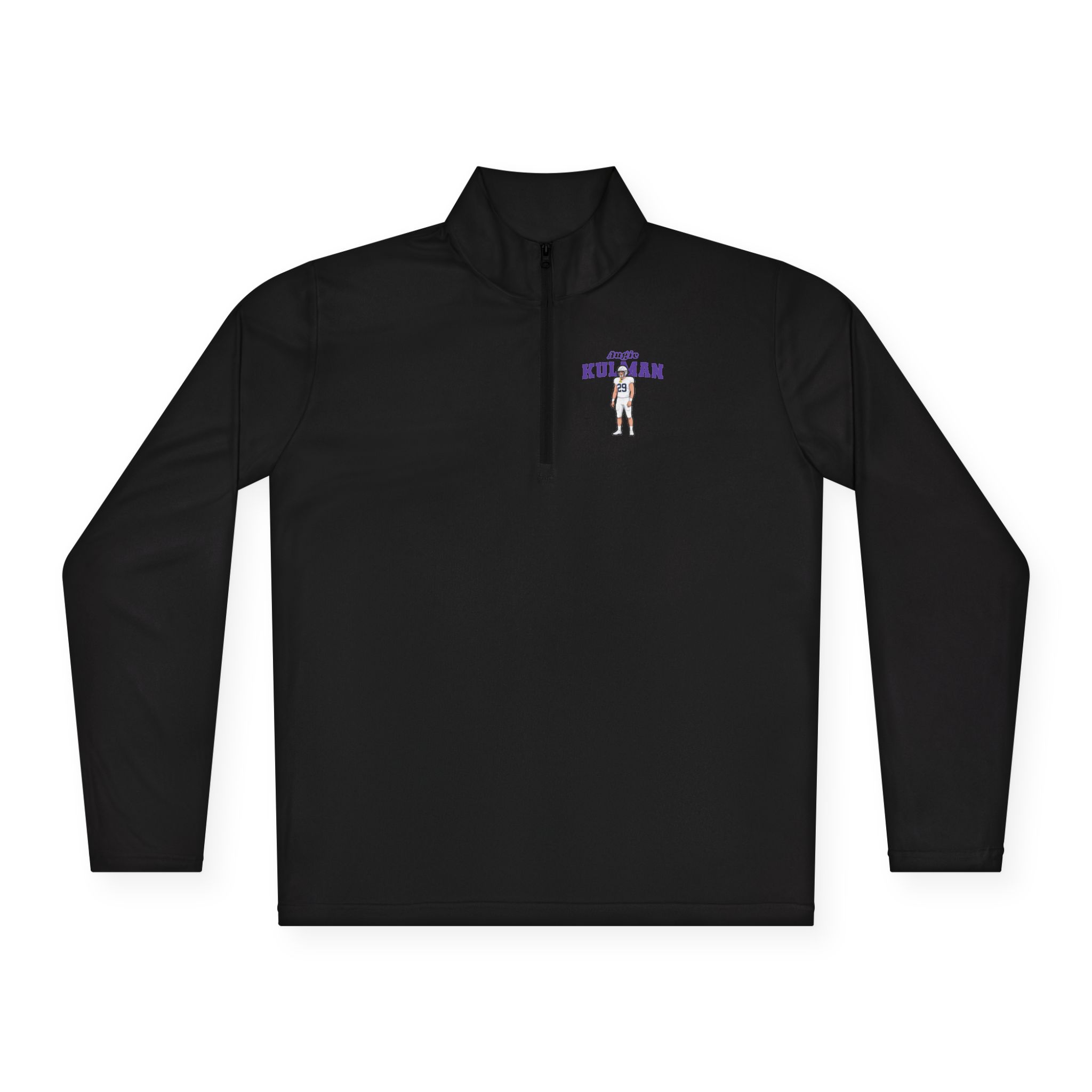 Q-Zip Pullover — character_name_arch in Black