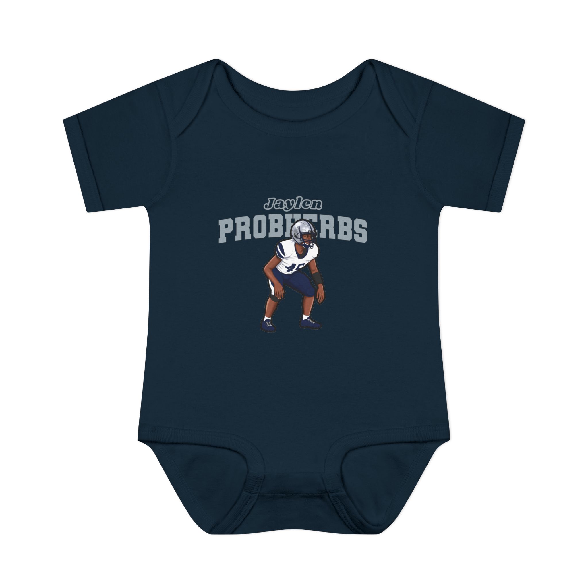 Baby Onesie — character_name_arch in Navy