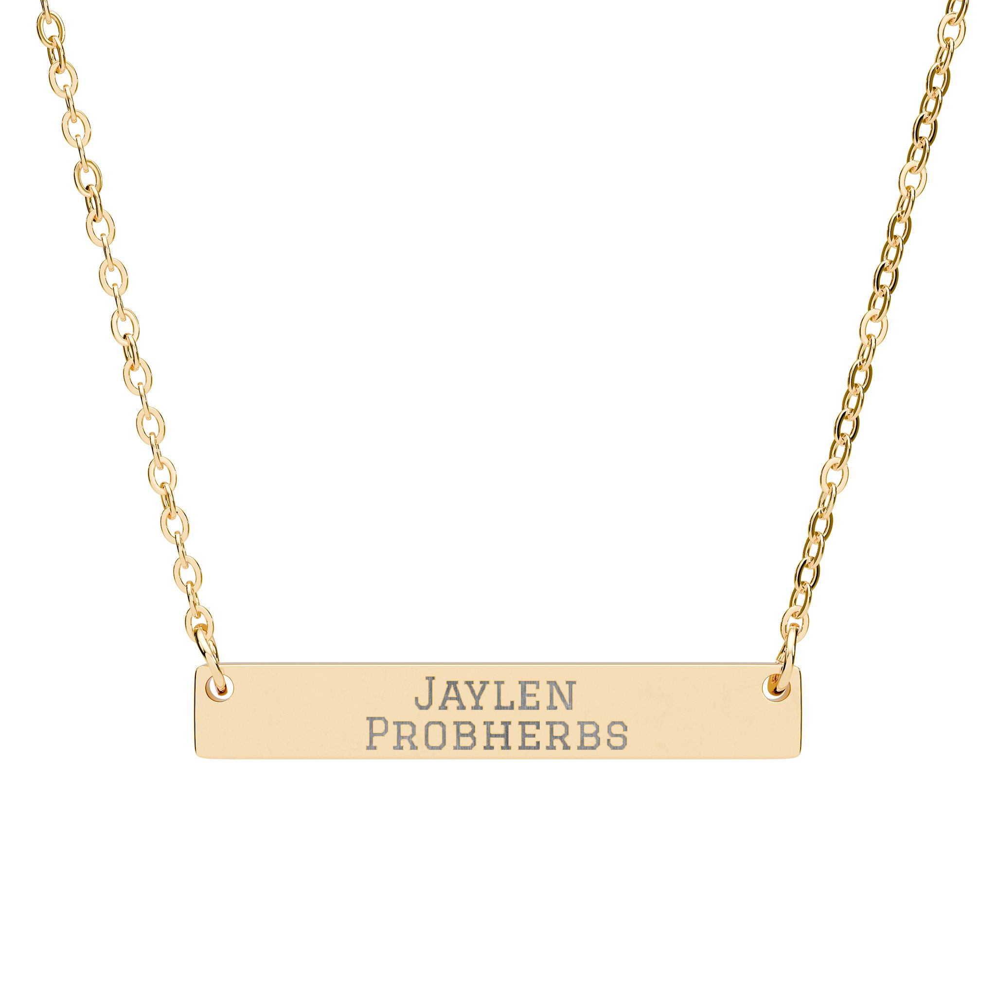 Engraved Bar Necklace — Classic in Gold