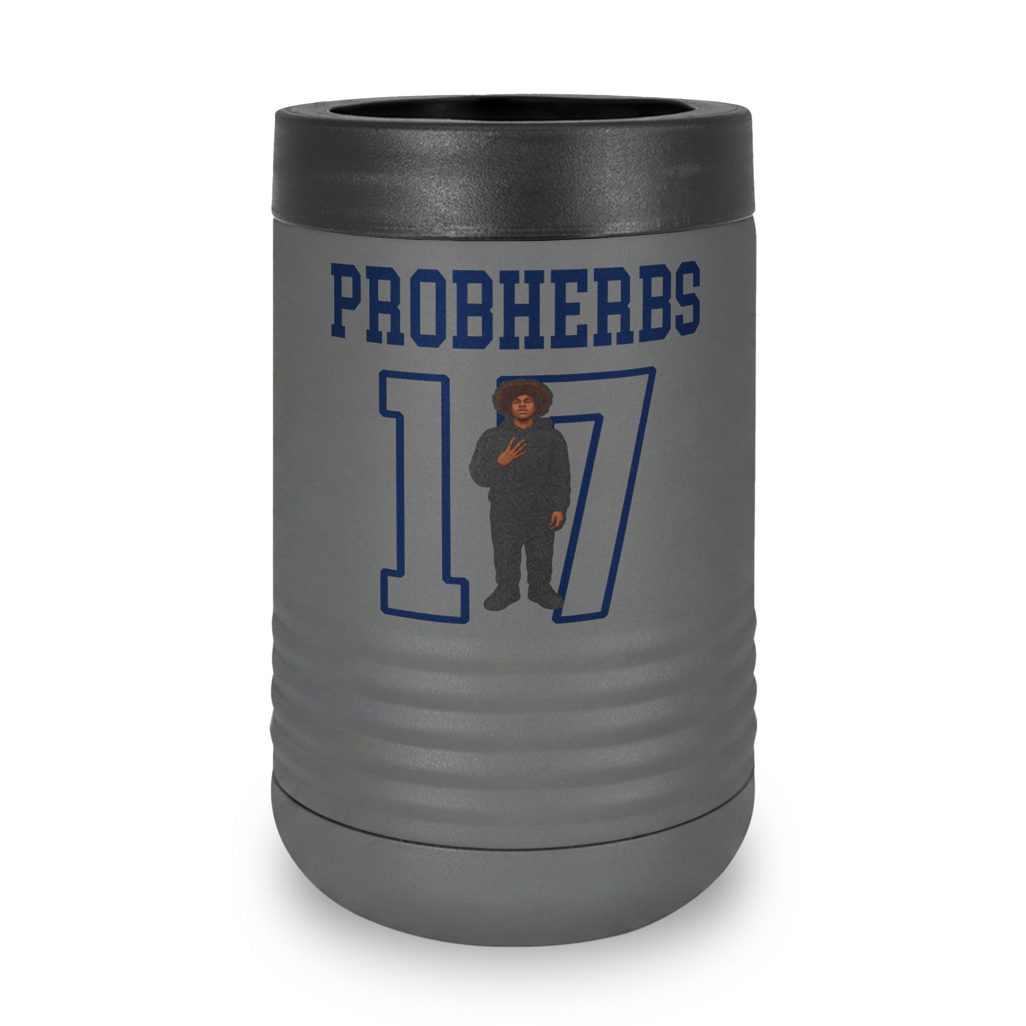 Stainless Can Cooler — character_shirsey in Grey