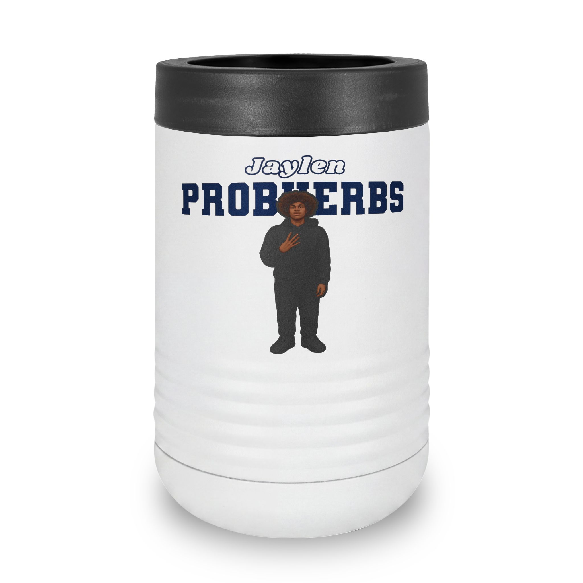 Stainless Can Cooler — character_name_arch in White