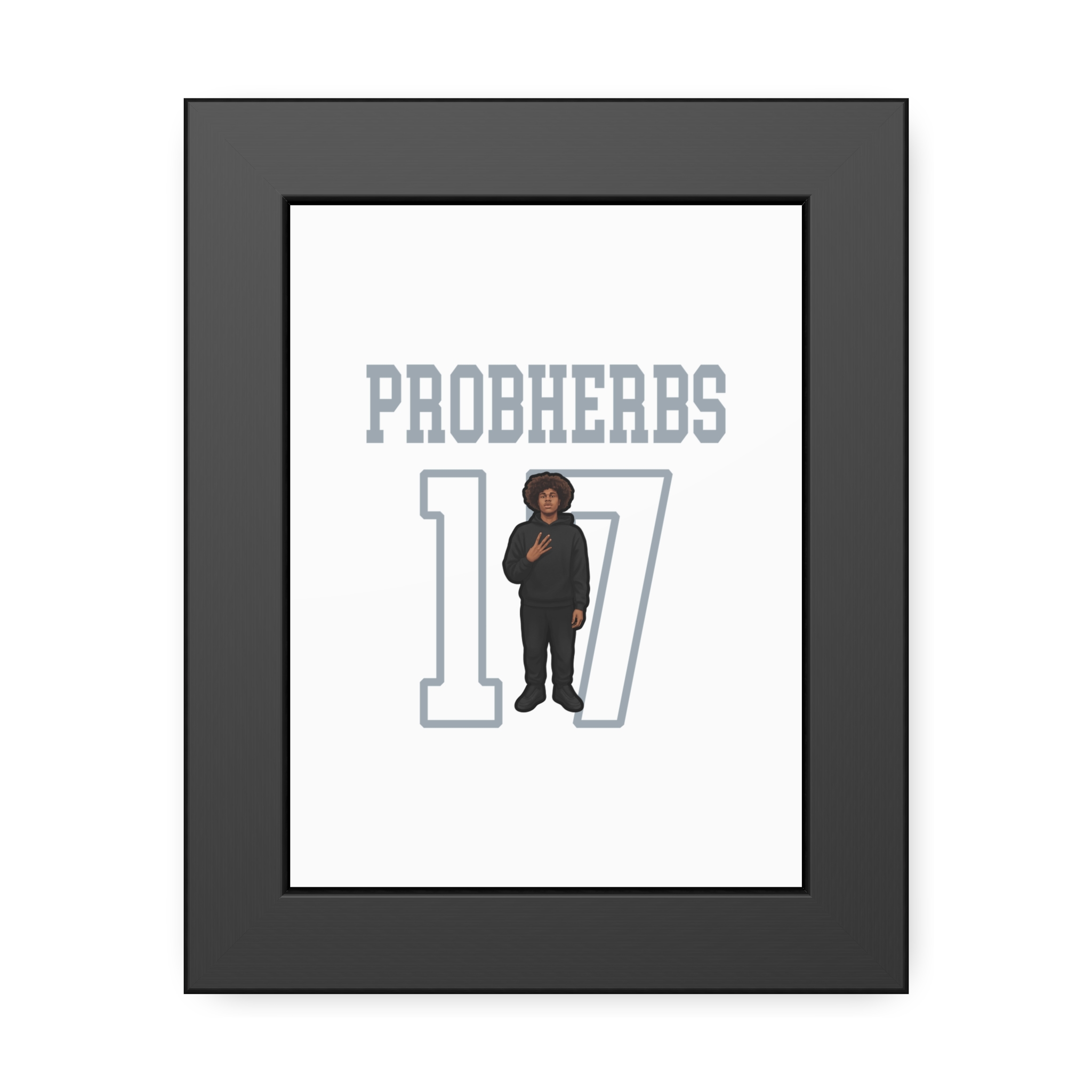 Framed Poster — character_shirsey in Black