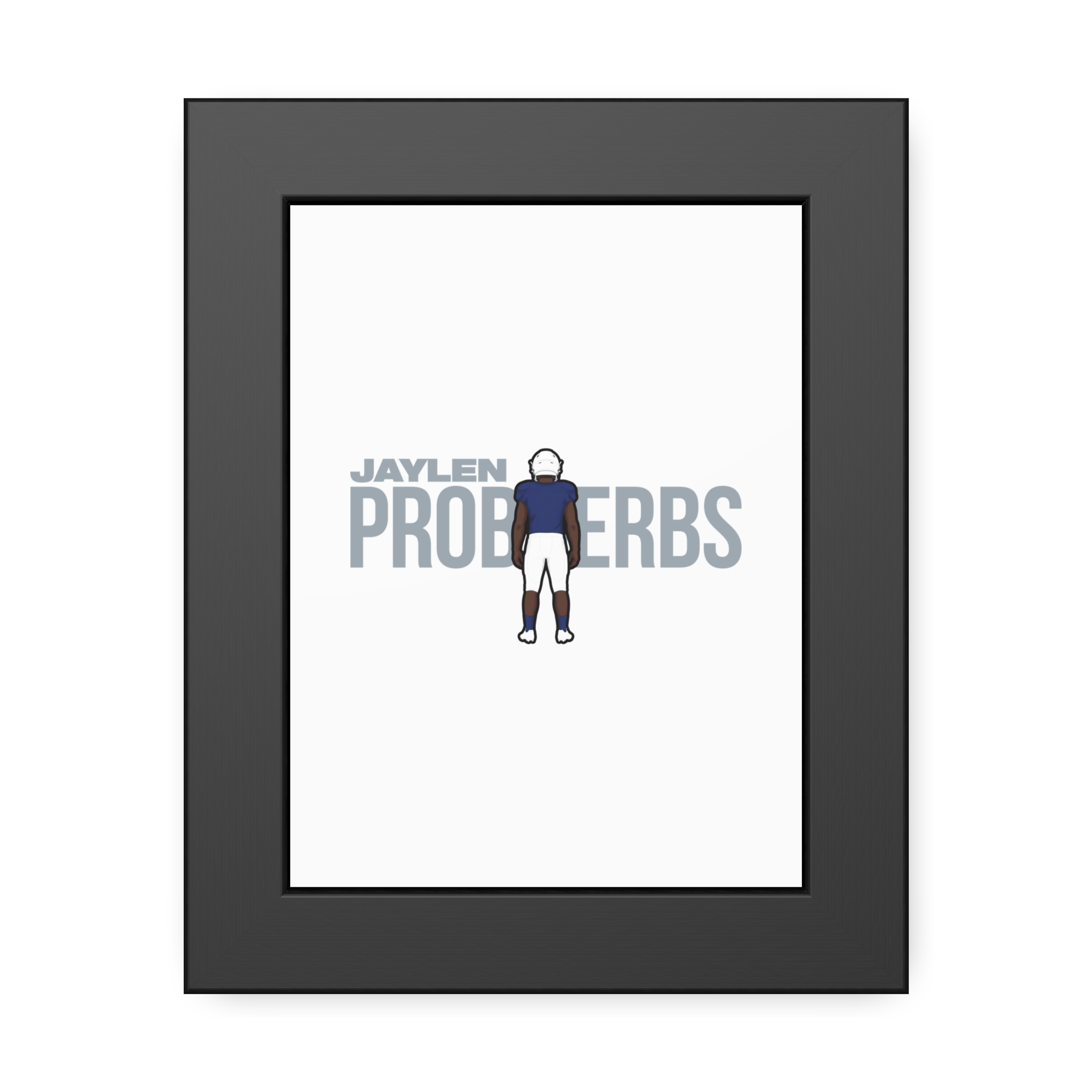 Framed Poster — character_player_name in Black
