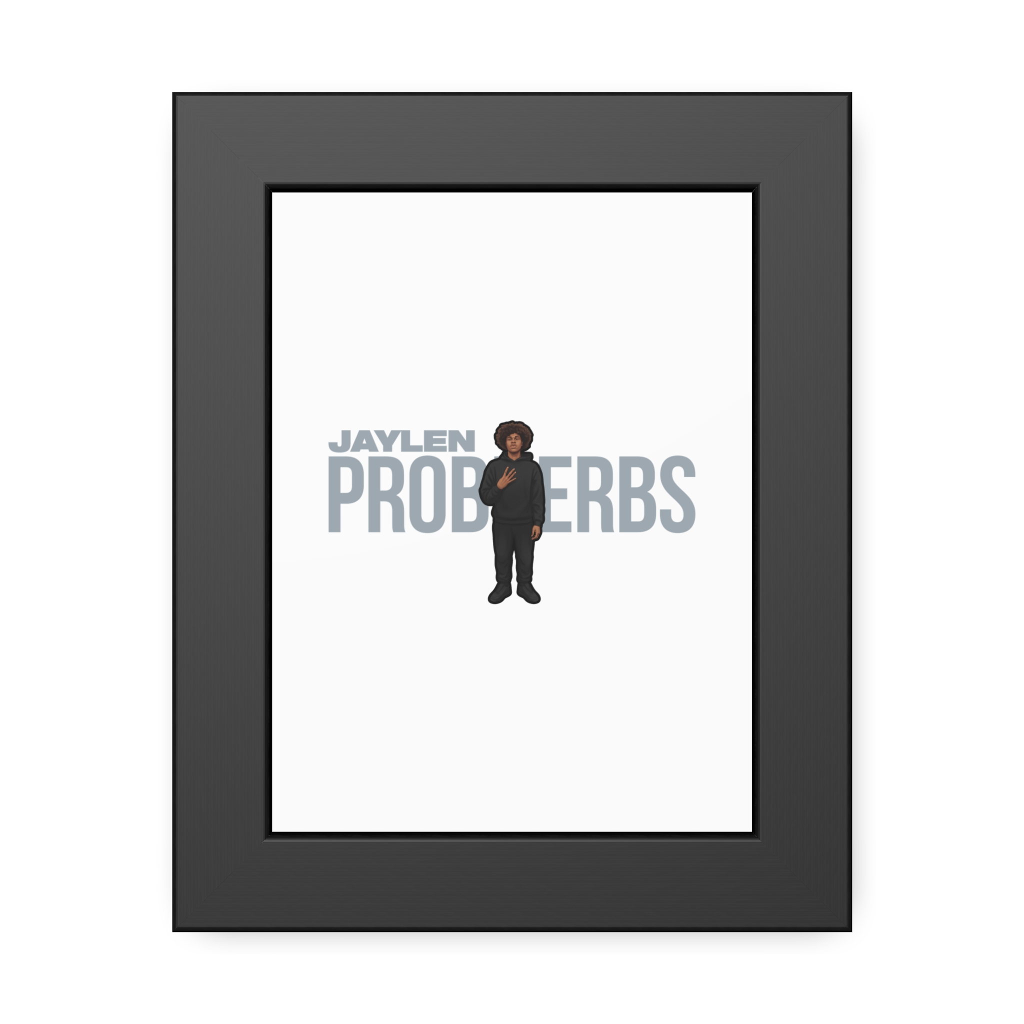 Framed Poster — character_player_name in Black