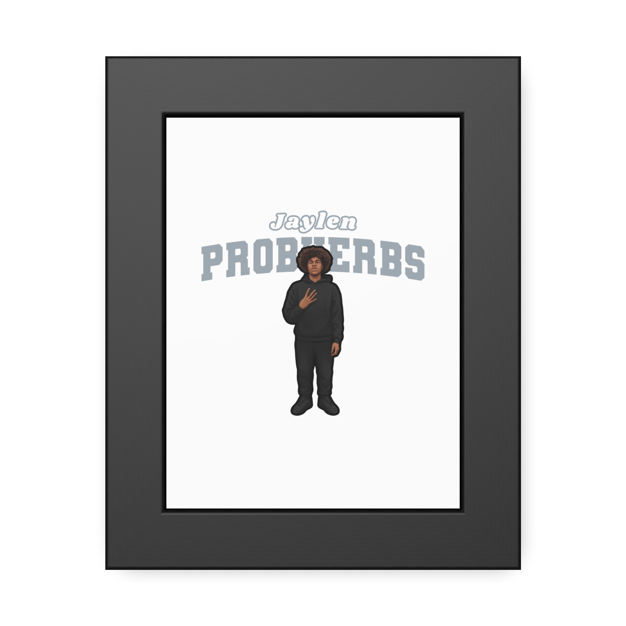 Framed Poster — character_name_arch in Black