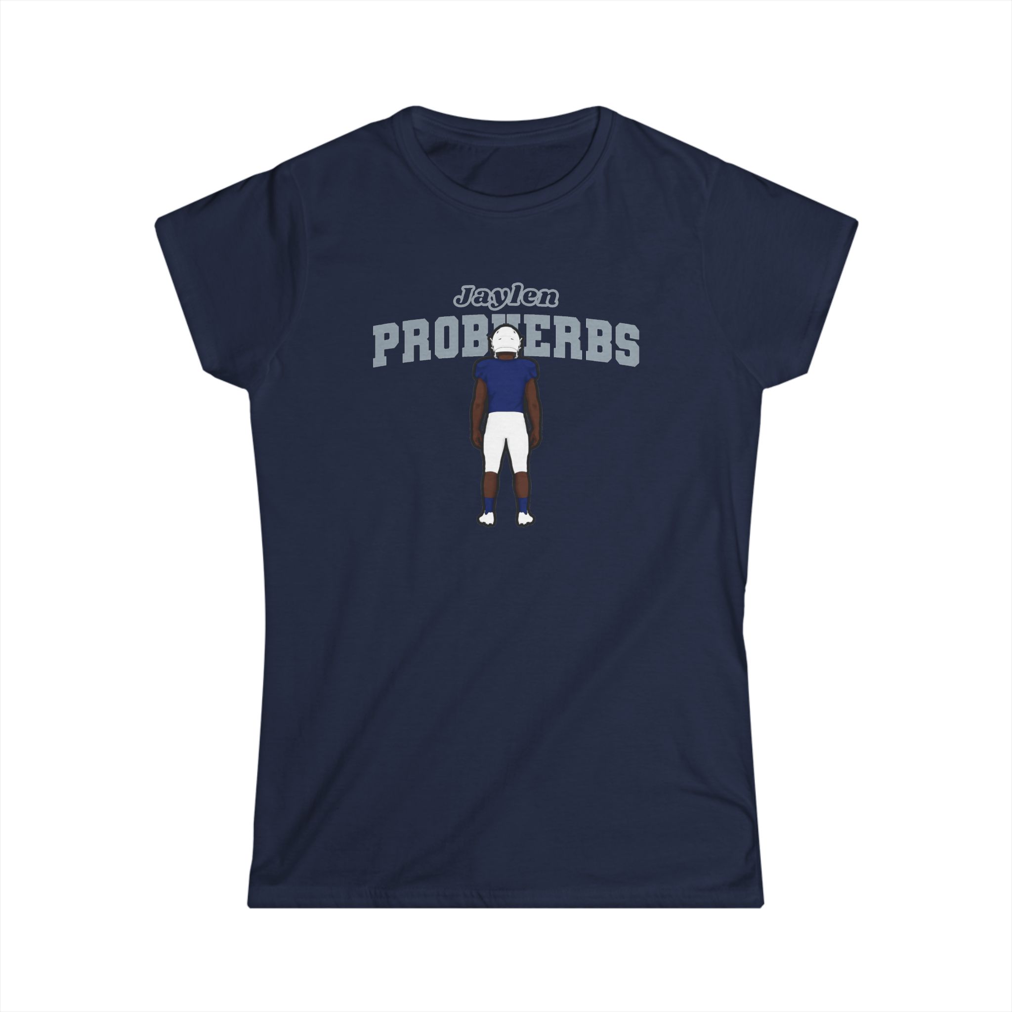 Women's Softstyle Tee — character_name_arch in Navy