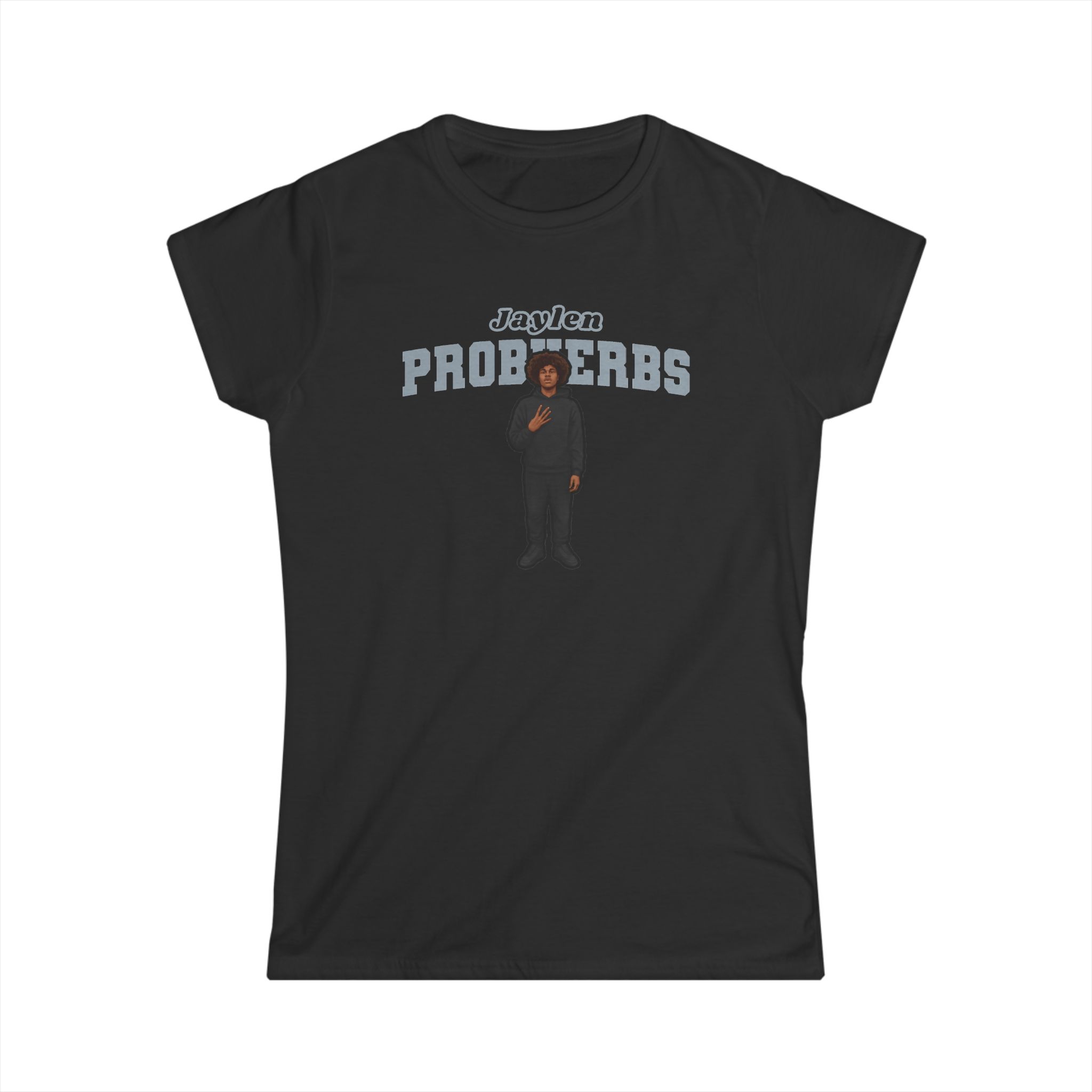 Women's Softstyle Tee — character_name_arch in Black