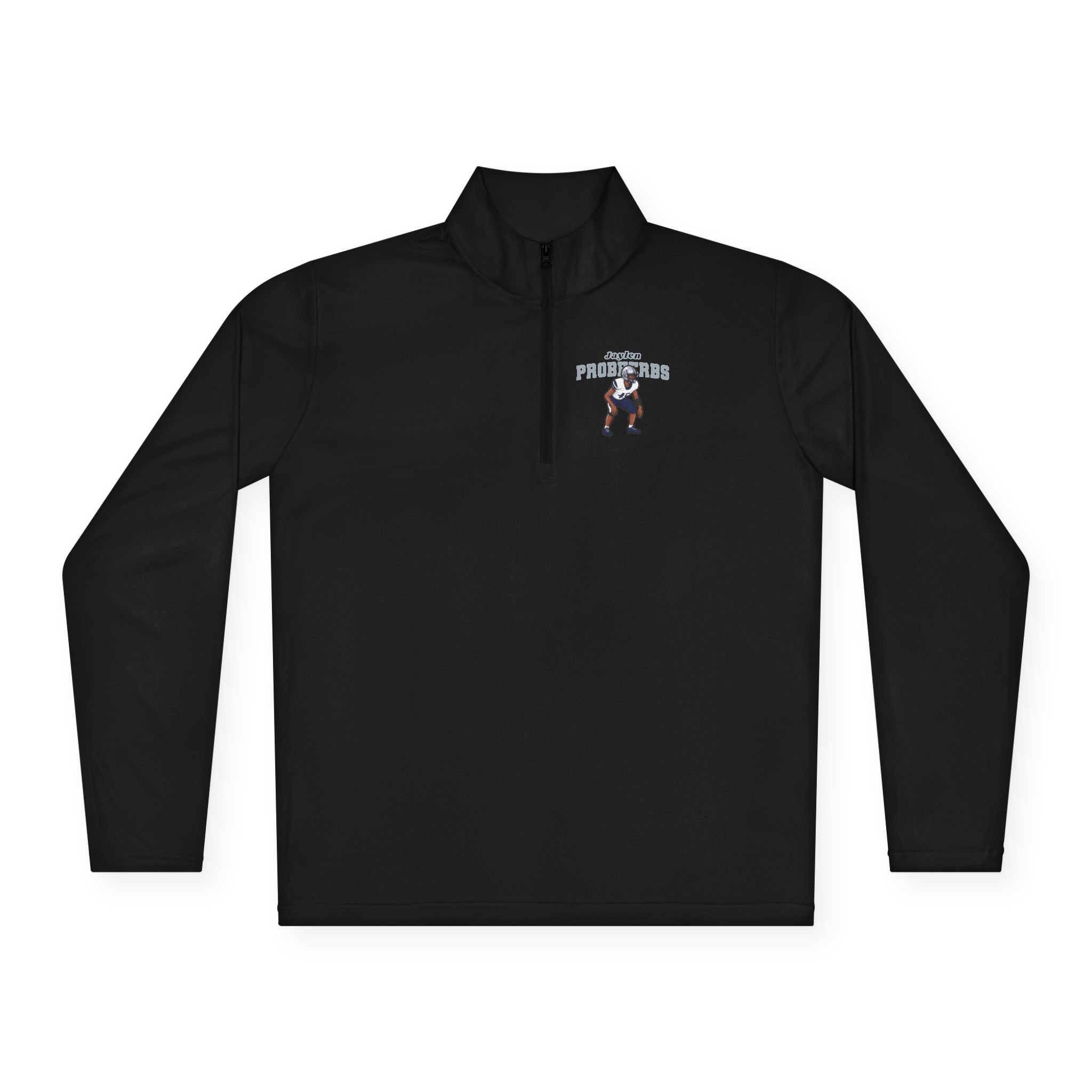 Q-Zip Pullover — character_name_arch in Black