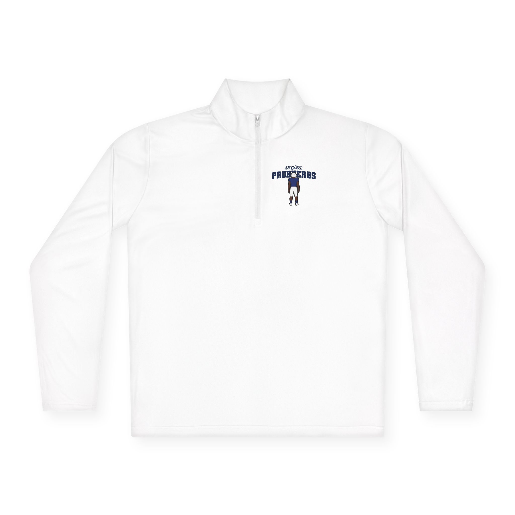 Q-Zip Pullover — character_name_arch in White