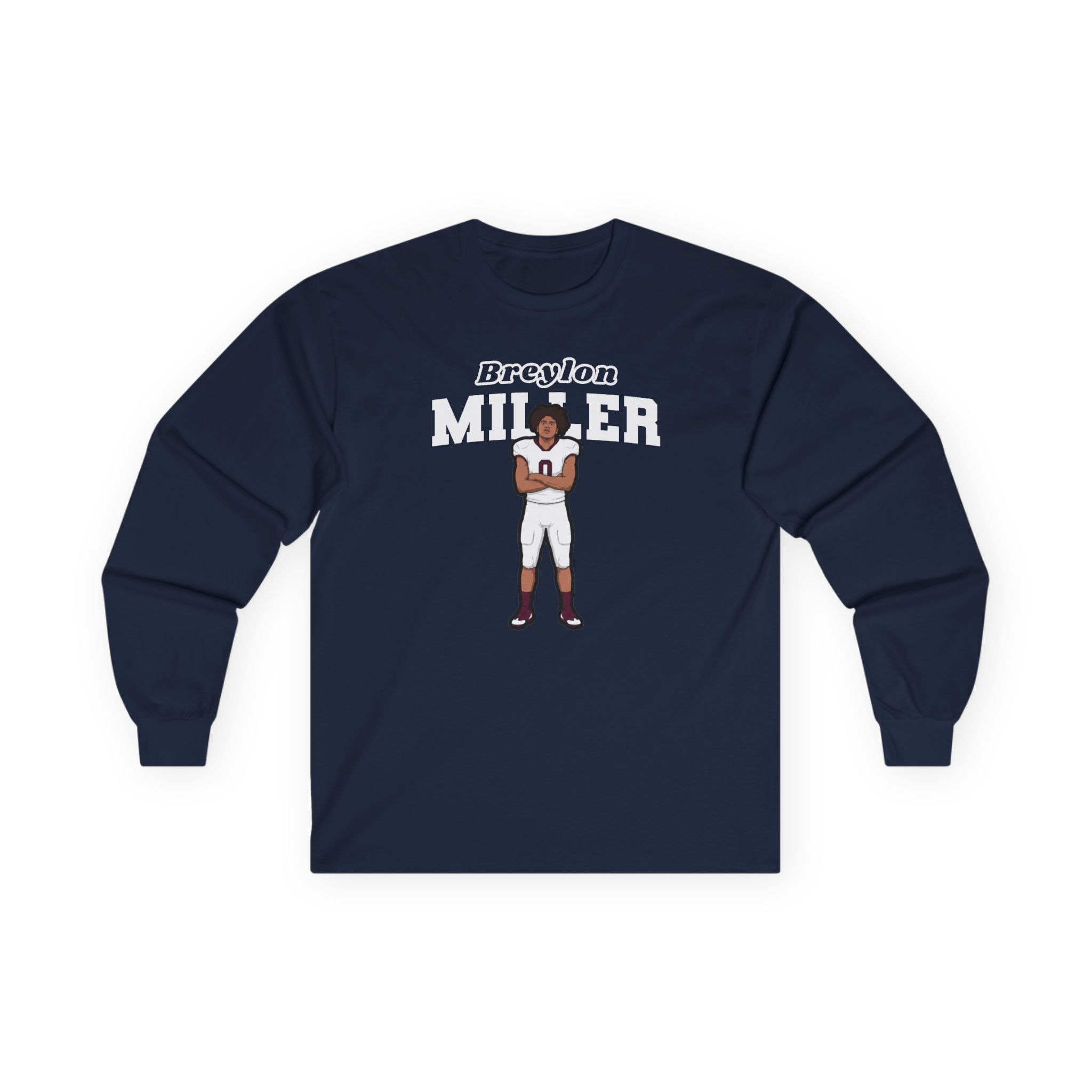 Long Sleeve Tee — character_name_arch in Navy