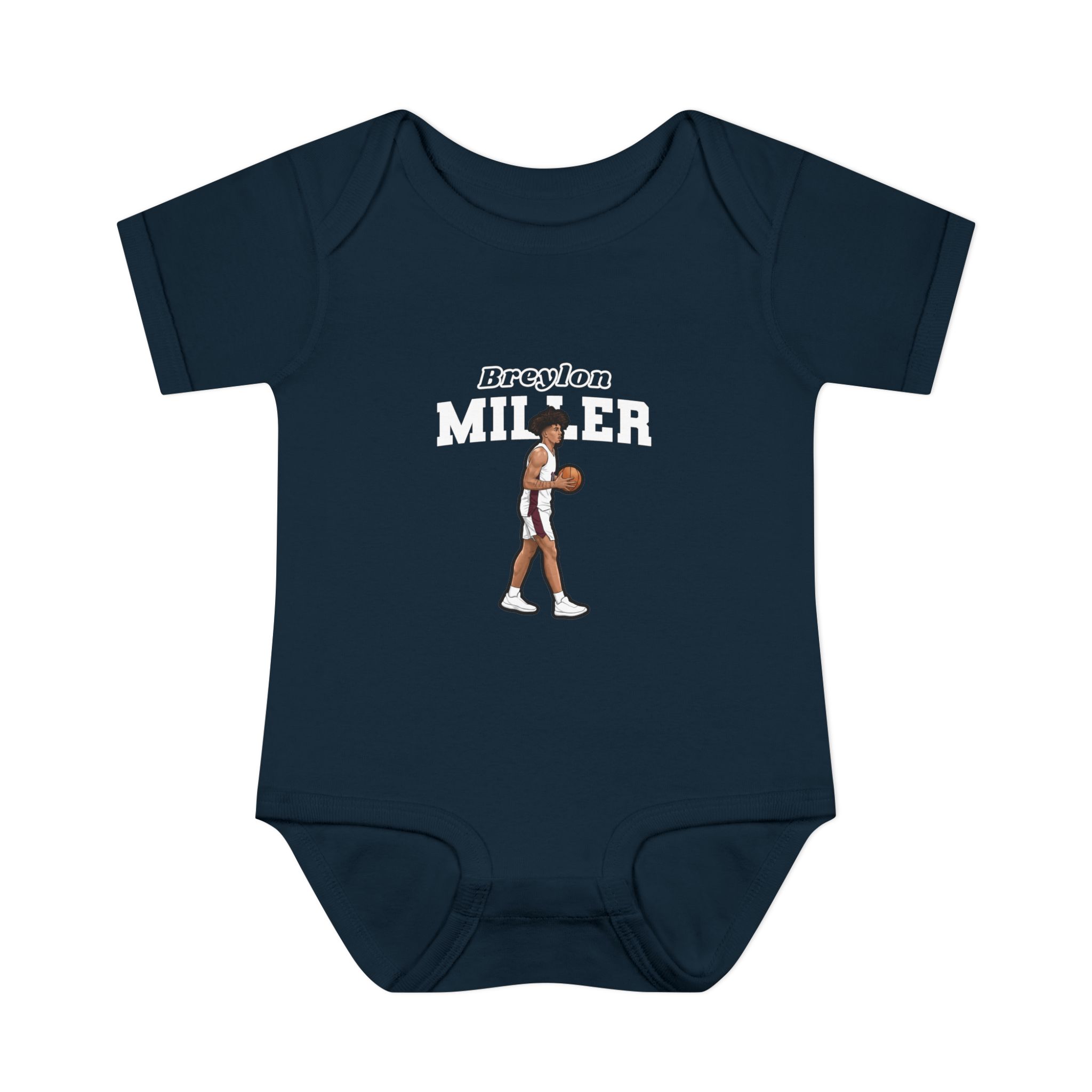 Baby Onesie — character_name_arch in Navy