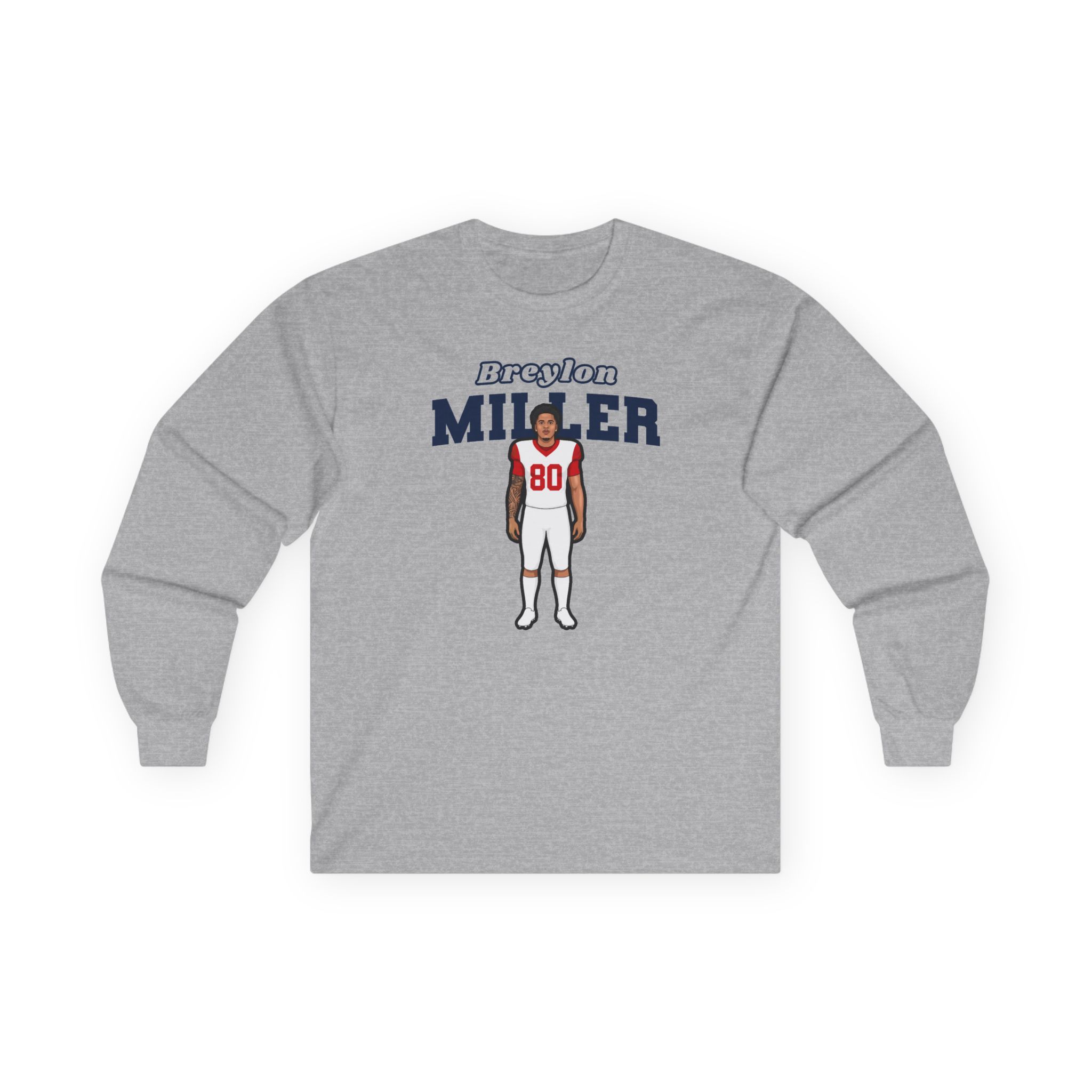 Long Sleeve Tee — character_name_arch in Grey