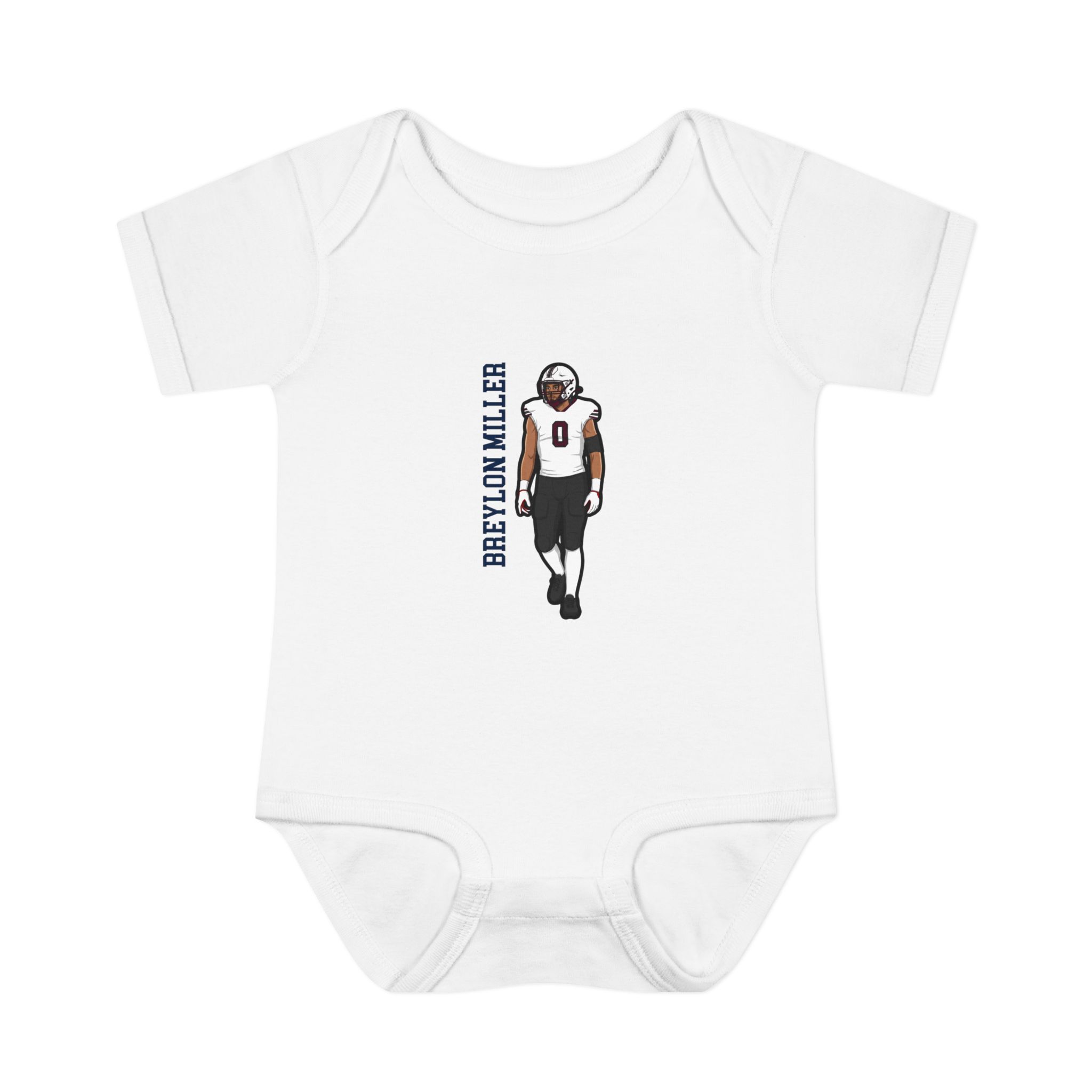 Baby Onesie — character_name_vertical in White