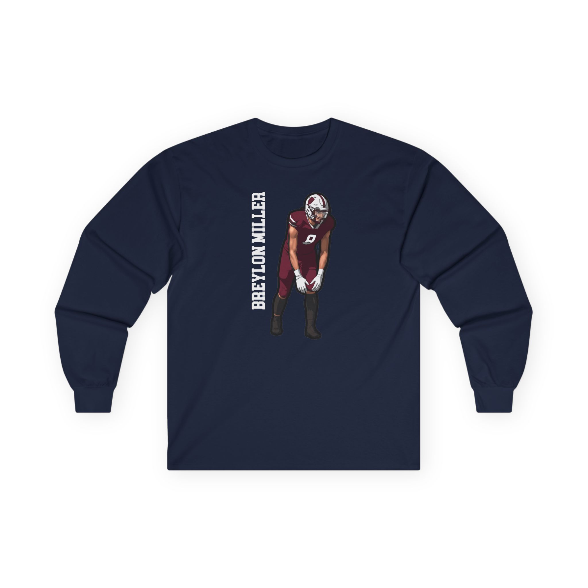 Long Sleeve Tee — character_name_vertical in Navy