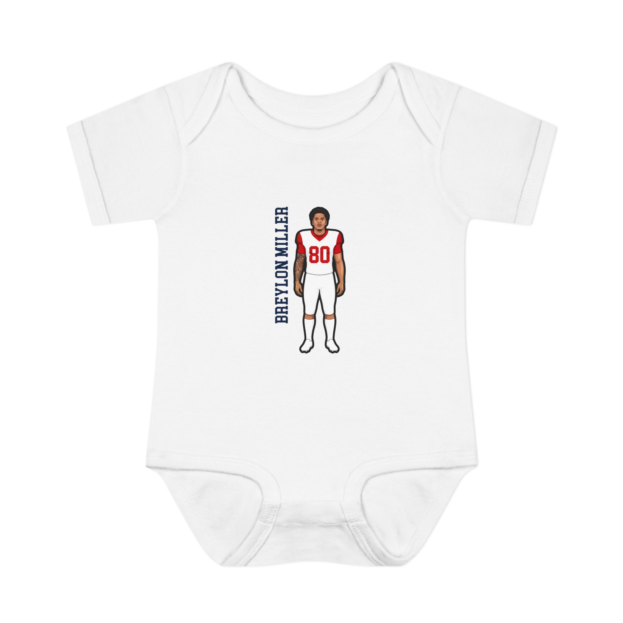 Baby Onesie — character_name_vertical in White