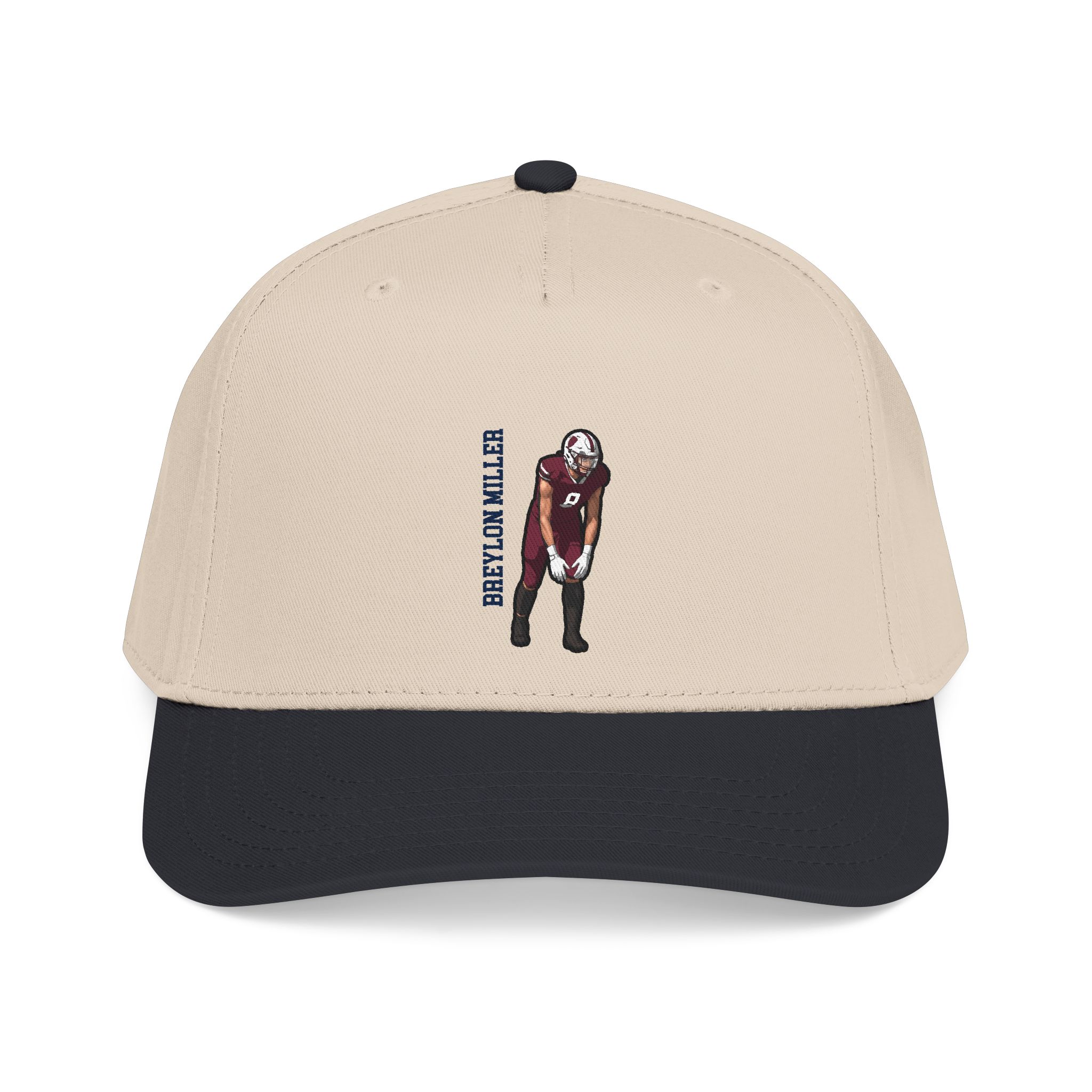Baseball Cap — character_name_vertical in Black / Natural