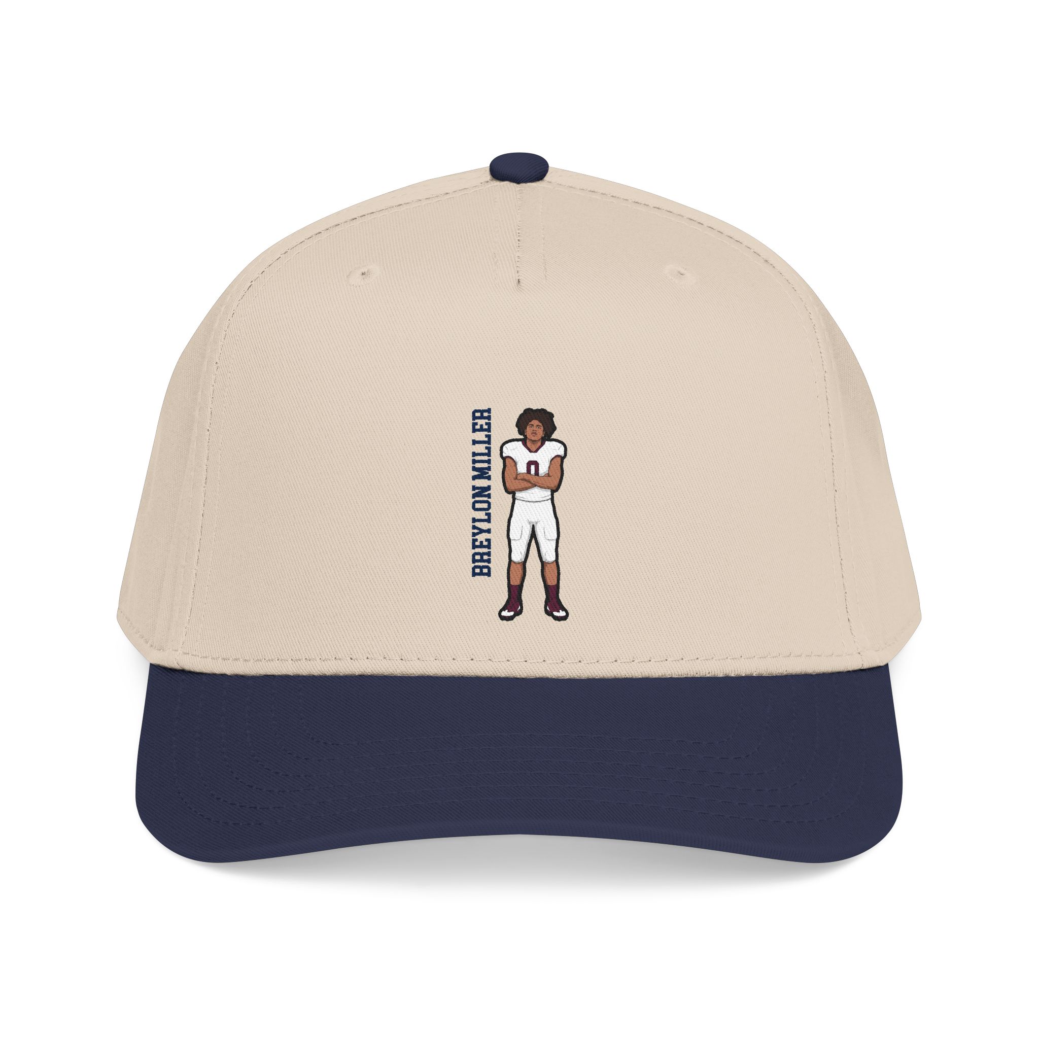 Baseball Cap — character_name_vertical in Navy / Natural