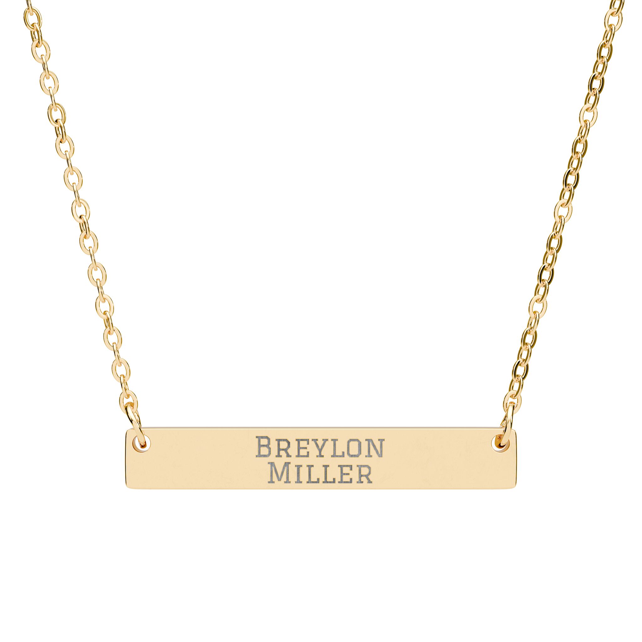 Engraved Bar Necklace — Classic in Gold