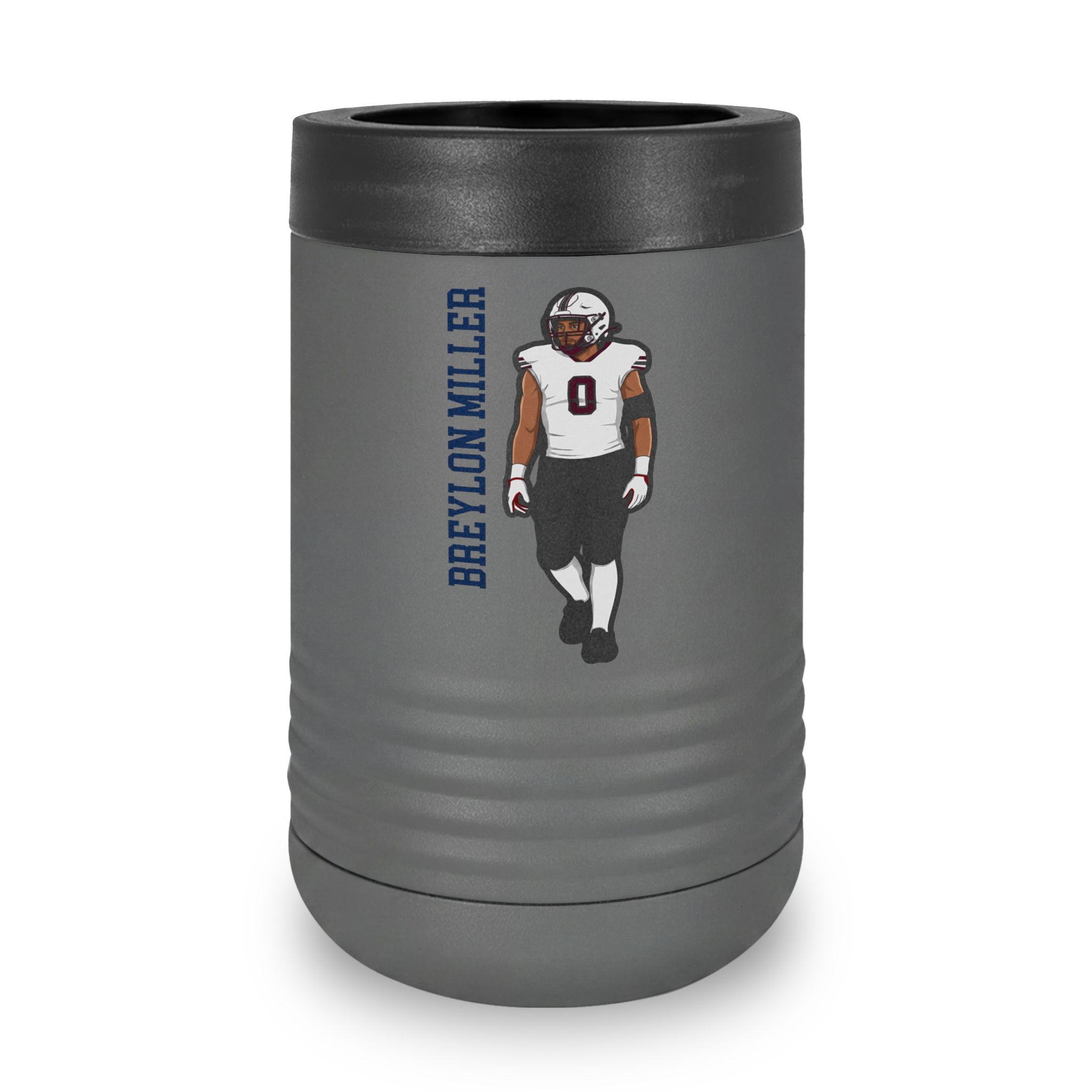 Stainless Can Cooler — character_name_vertical in Grey