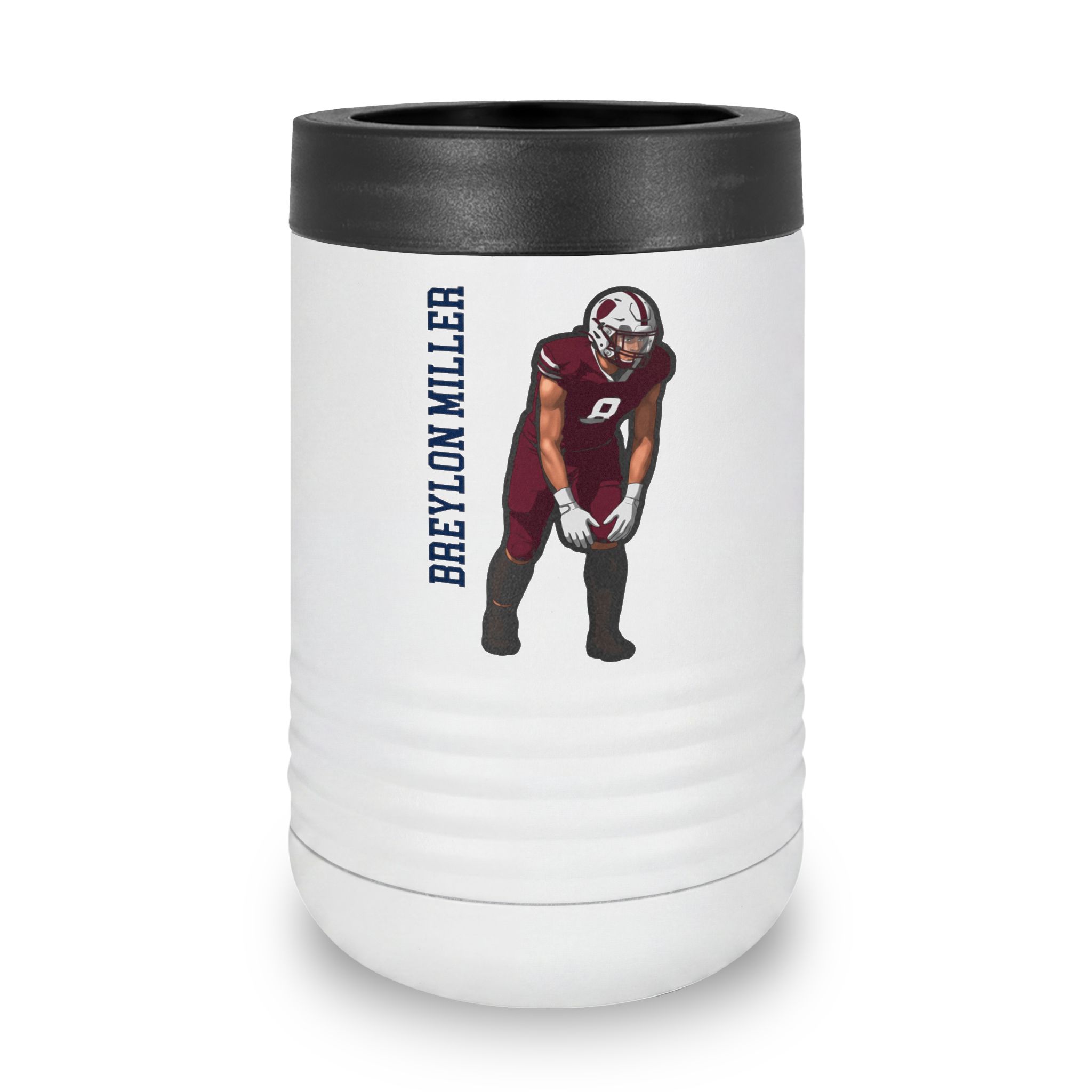 Stainless Can Cooler — character_name_vertical in White