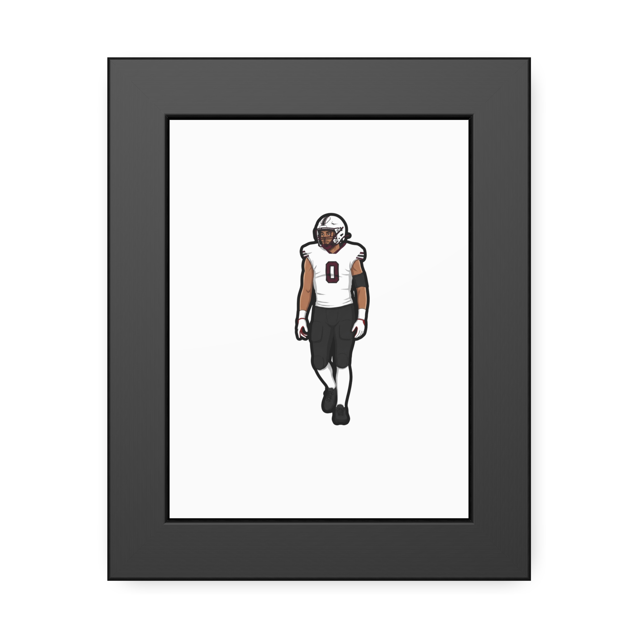 Framed Poster — character_name_vertical in Black