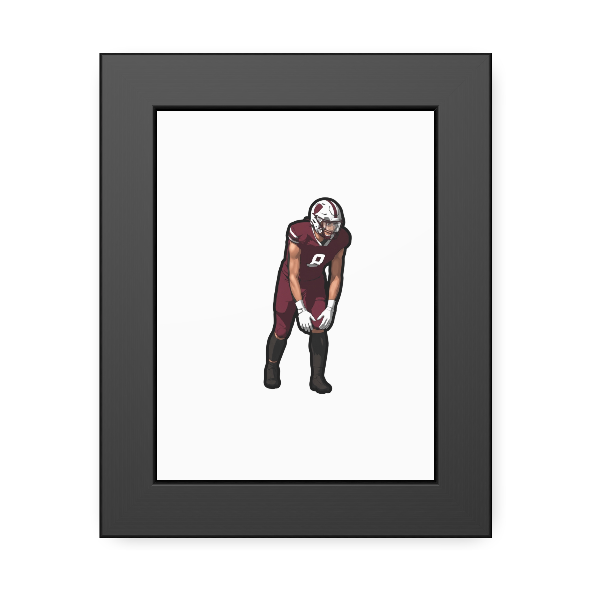 Framed Poster — character_name_vertical in Black
