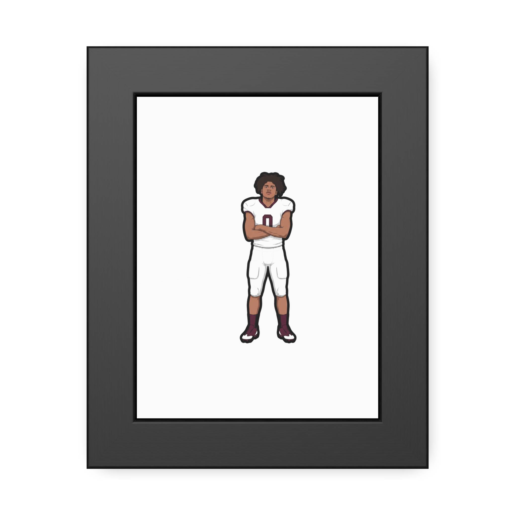 Framed Poster — character_name_vertical in Black