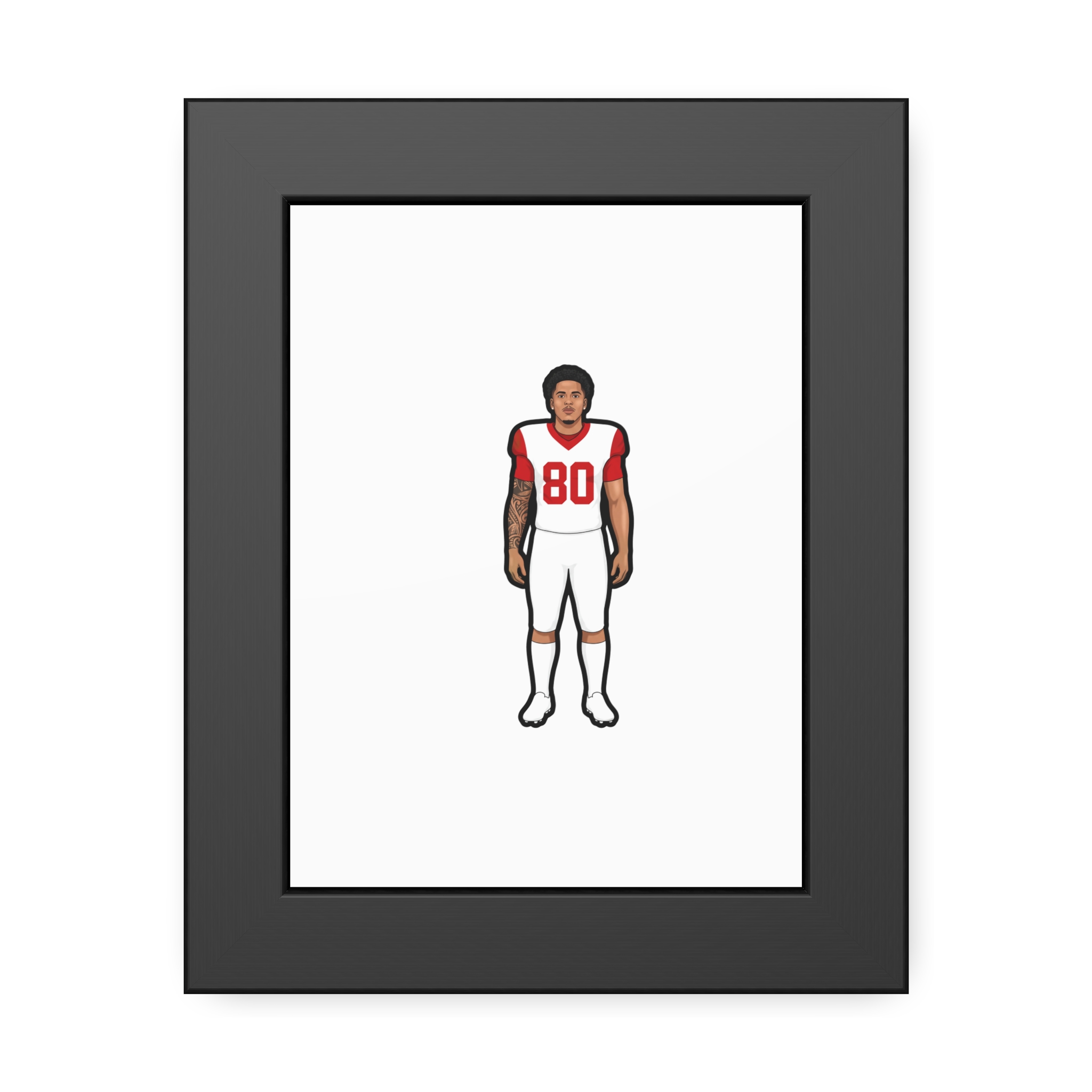 Framed Poster — character_name_vertical in Black