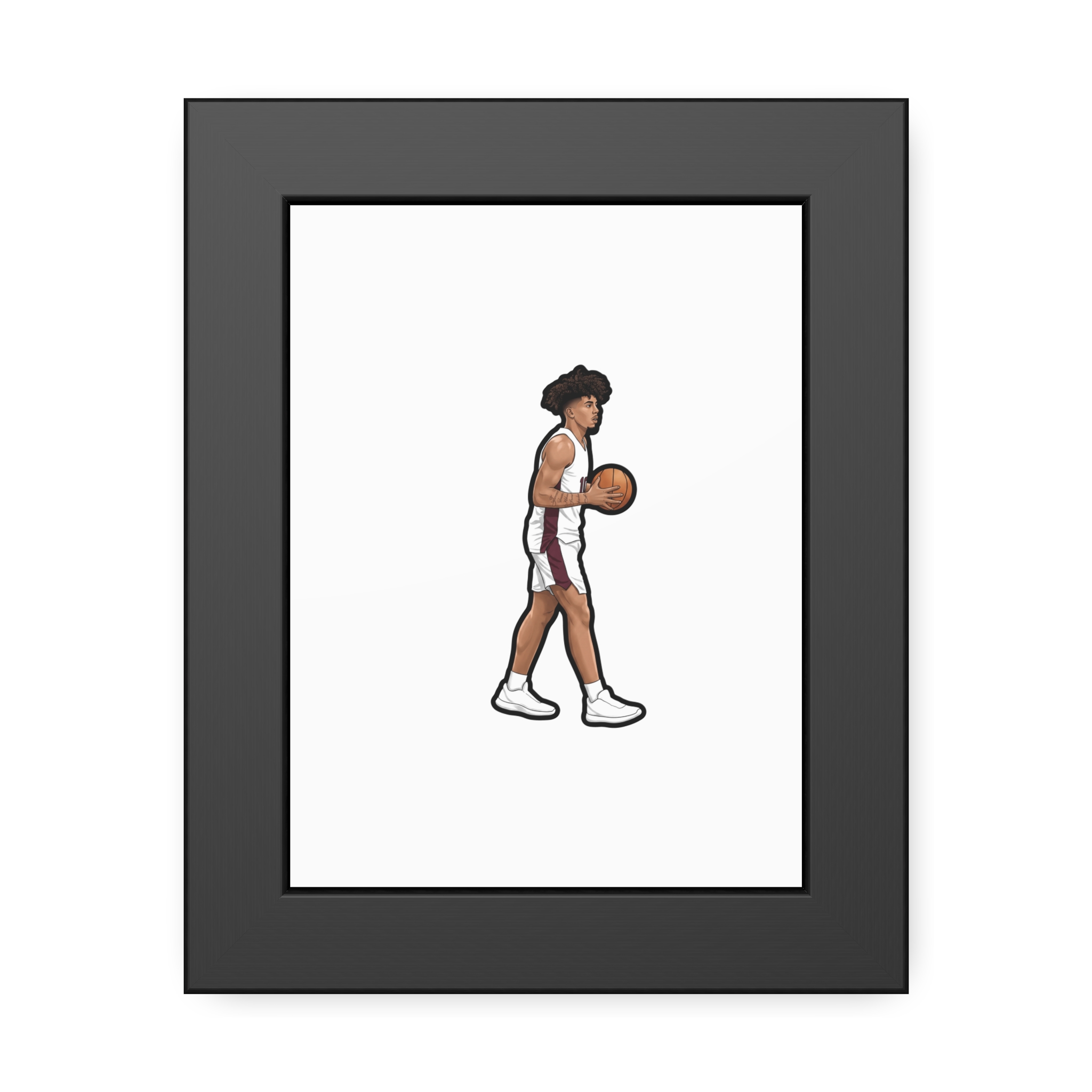Framed Poster — character_name_vertical in Black