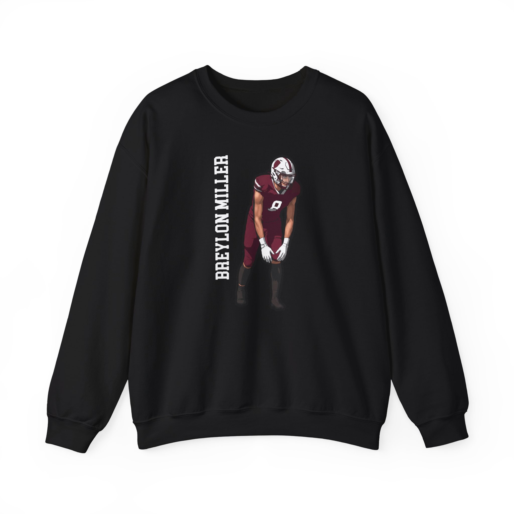 Crewneck Sweatshirt — character_name_vertical in Black
