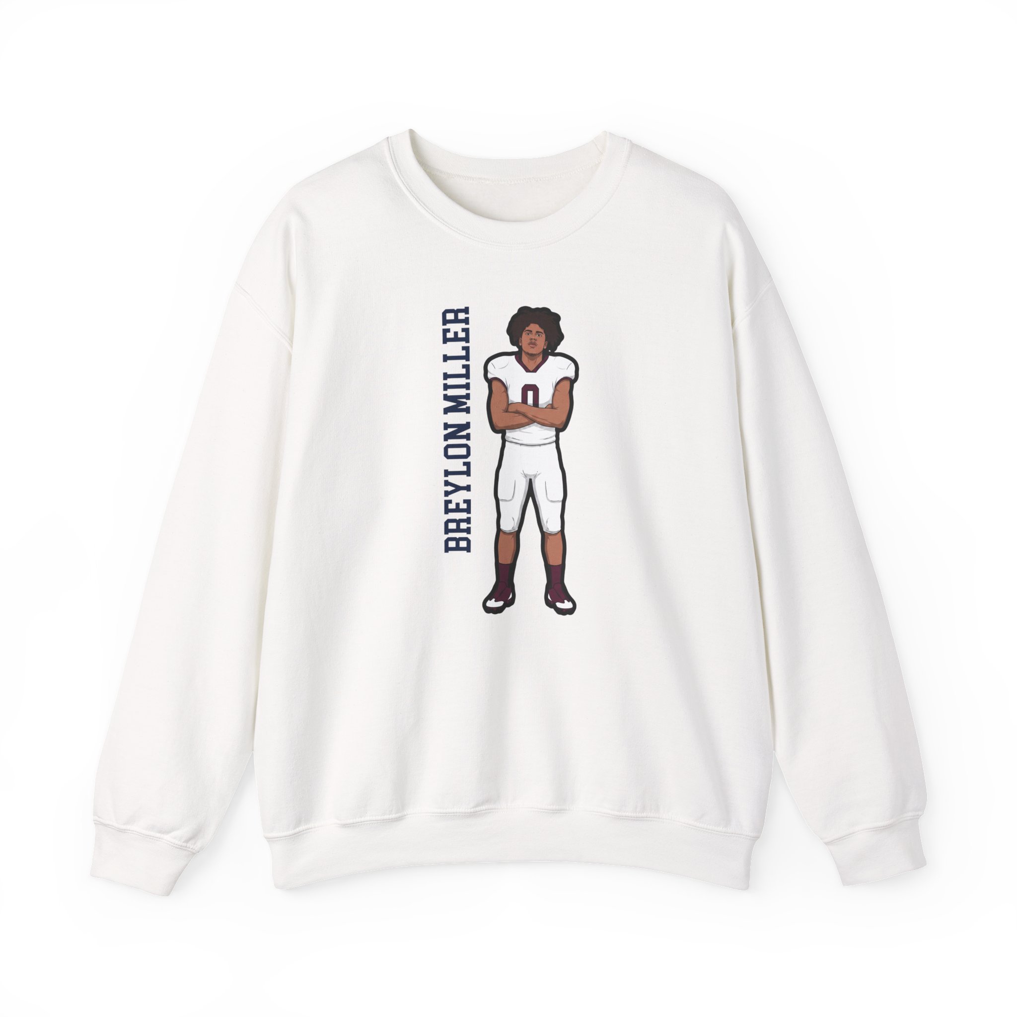 Crewneck Sweatshirt — character_name_vertical in White