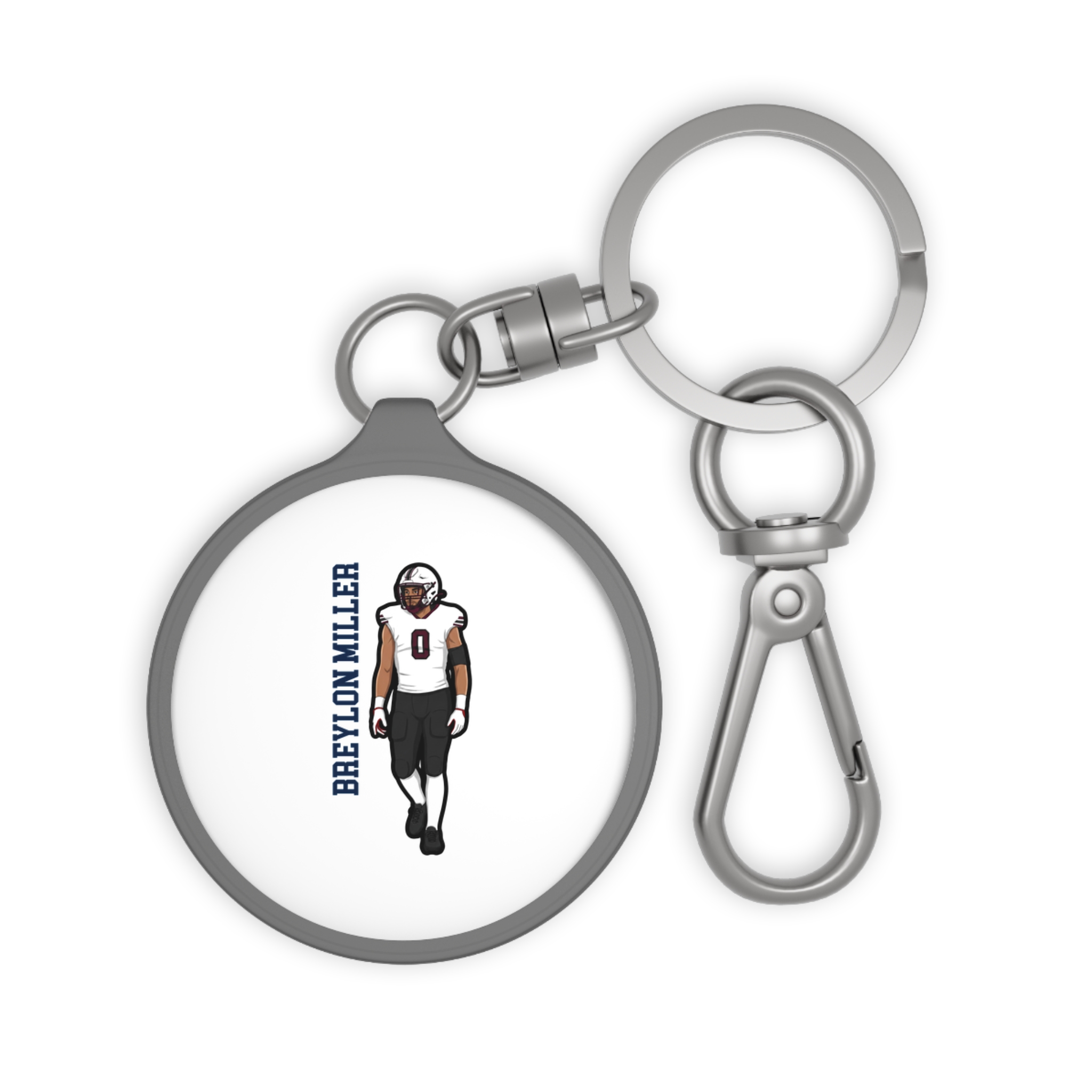 Keychain — character_name_vertical in Grey