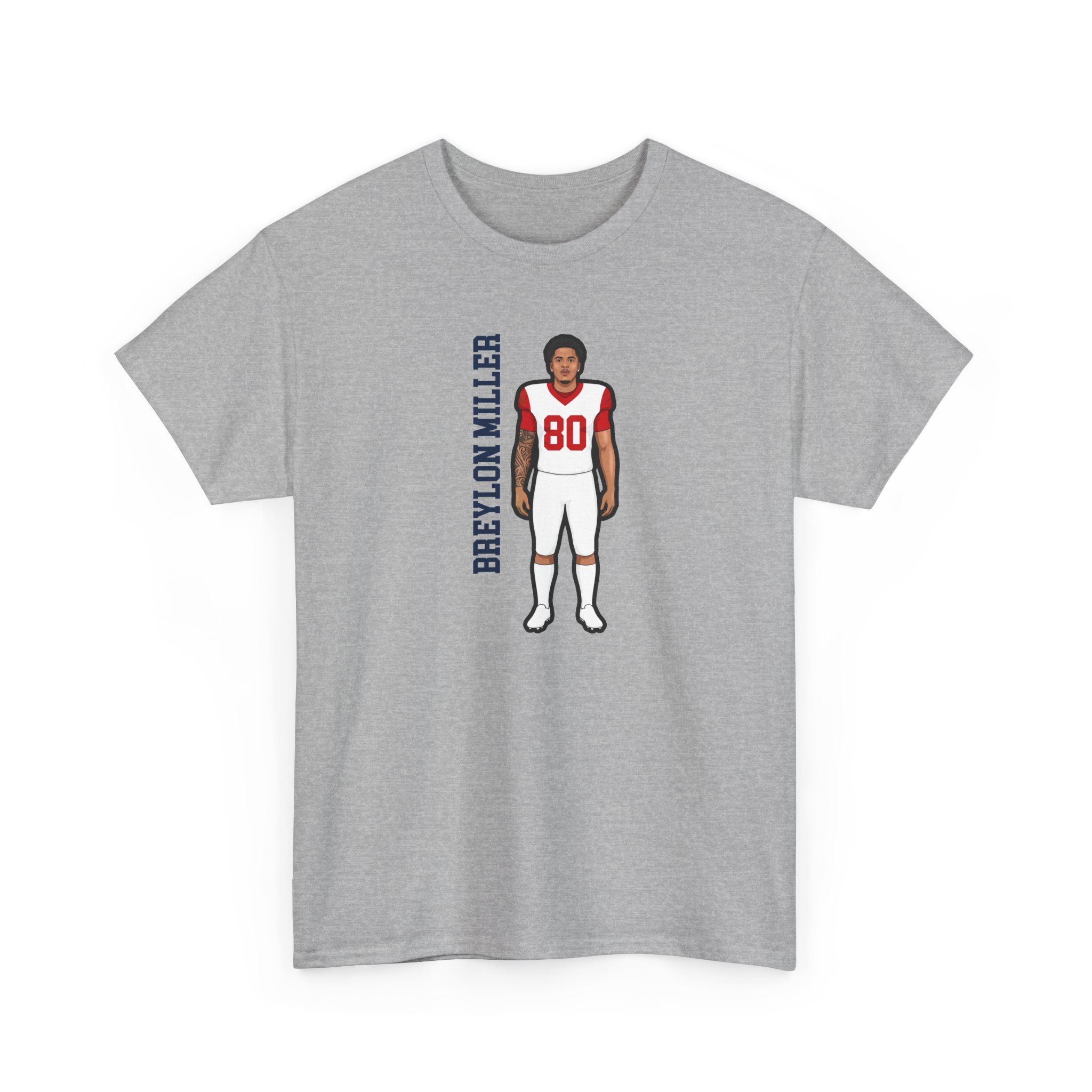 Tee — character_name_vertical in Grey
