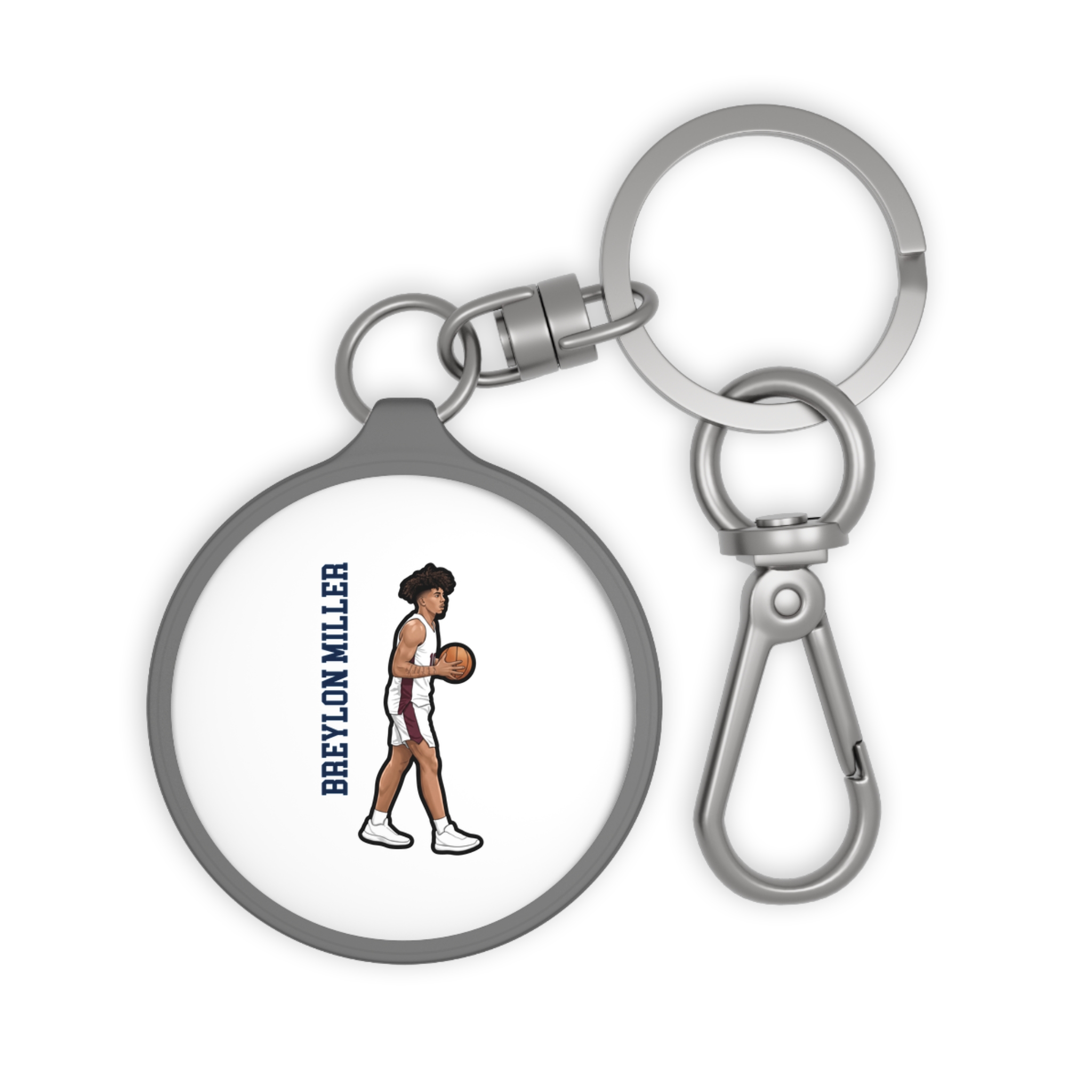 Keychain — character_name_vertical in Grey