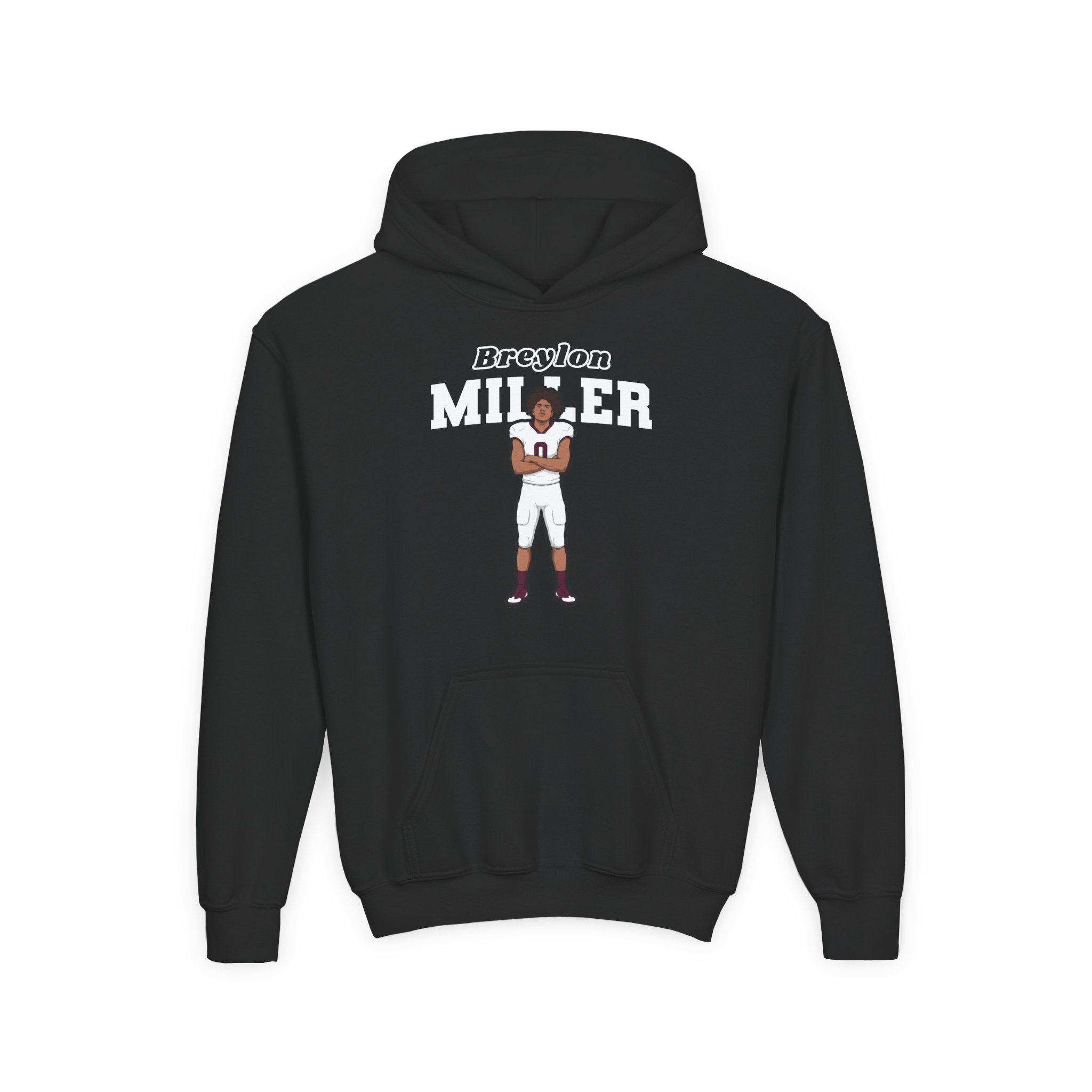 Youth Hoodie — character_name_arch in Black